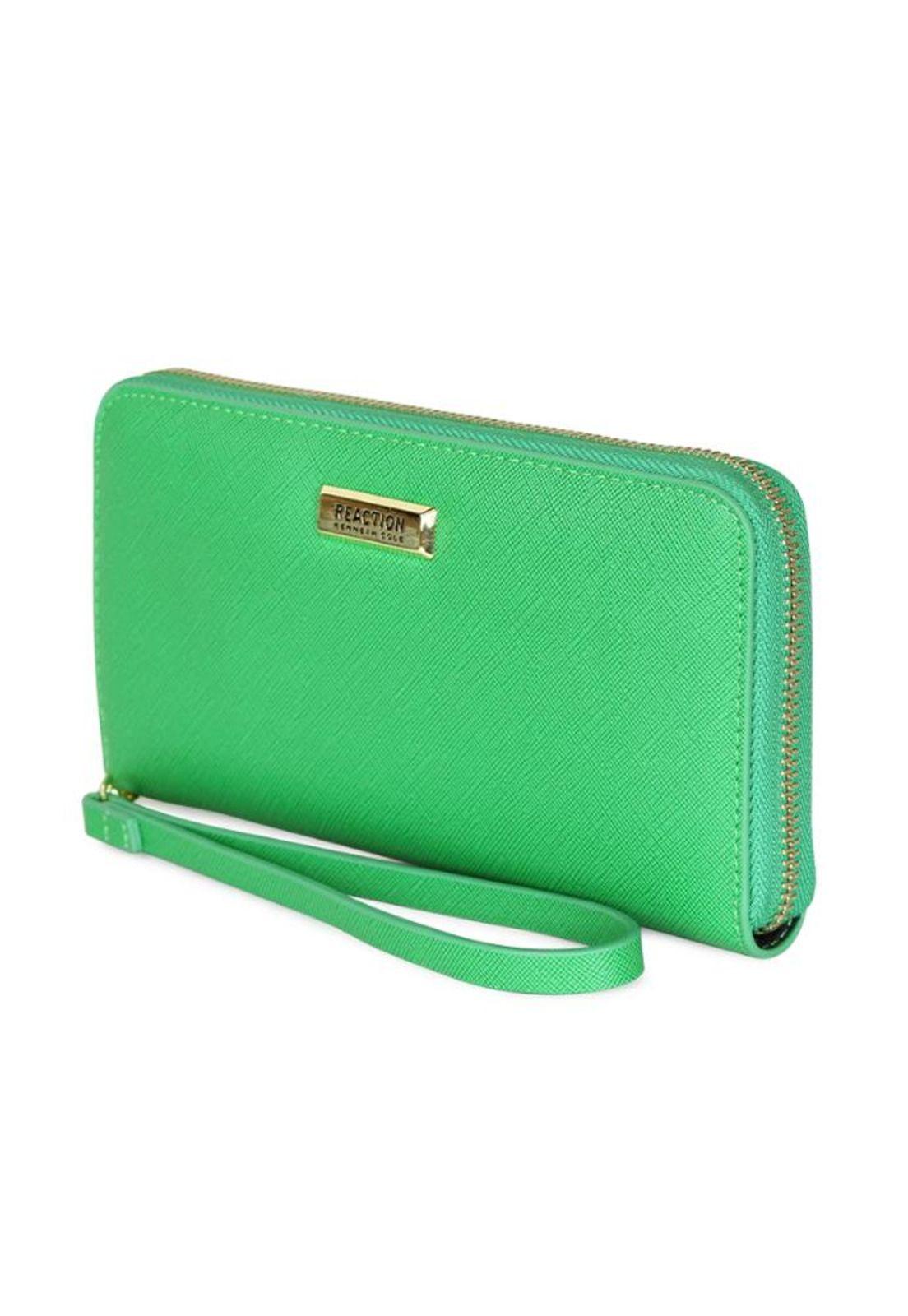 2 Billeteras de mujer Jaeda negra y verde Kenneth Cole-3