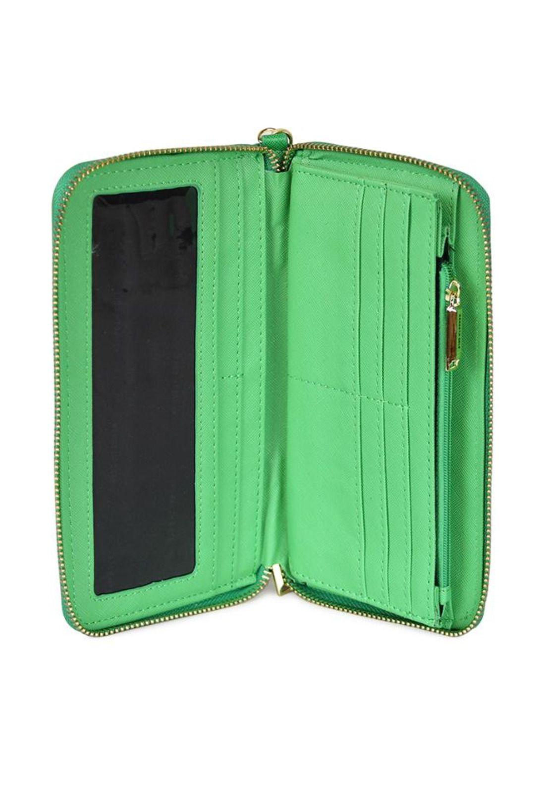 2 Billeteras de mujer Jaeda negra y verde Kenneth Cole-4
