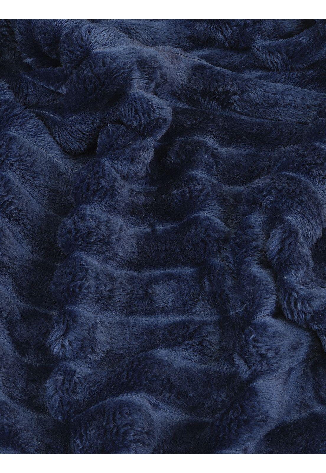 Pack 2 Mantas de cama Nautica Home Jacquard Franela ultrasuave 127x178cm azul-2