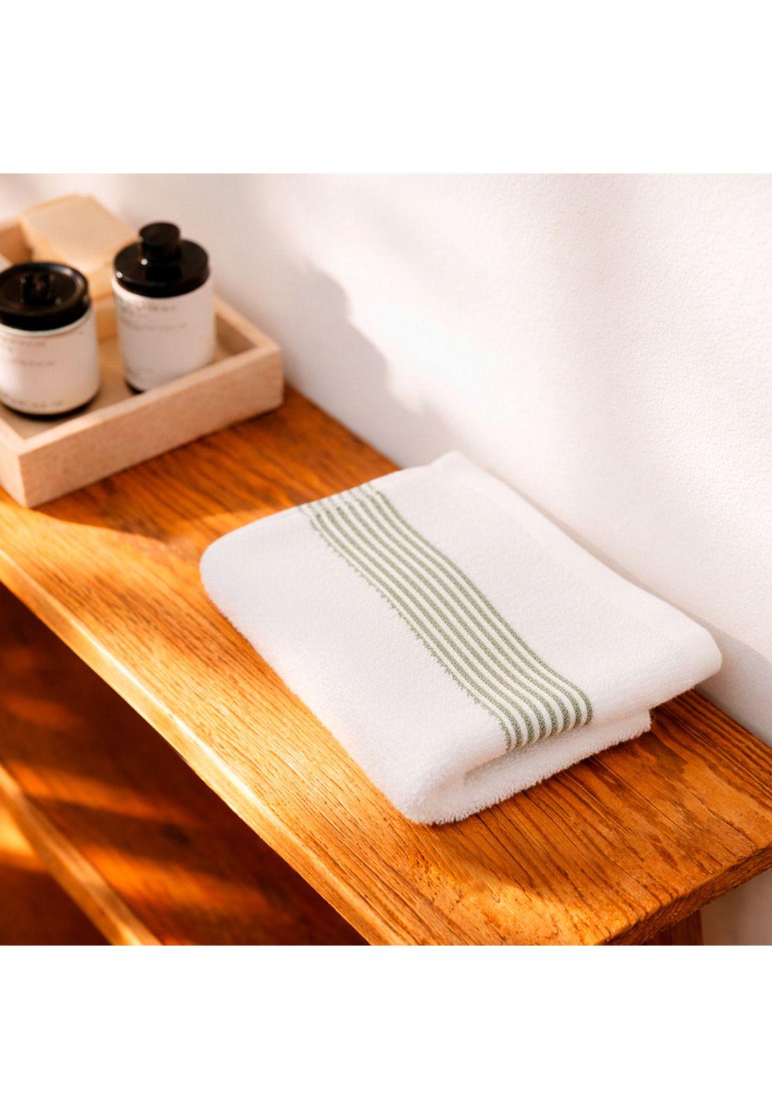 Set 2 Toallas Nautica MAV Cara+mano 100% algodón alta calidad blanco-verde-2