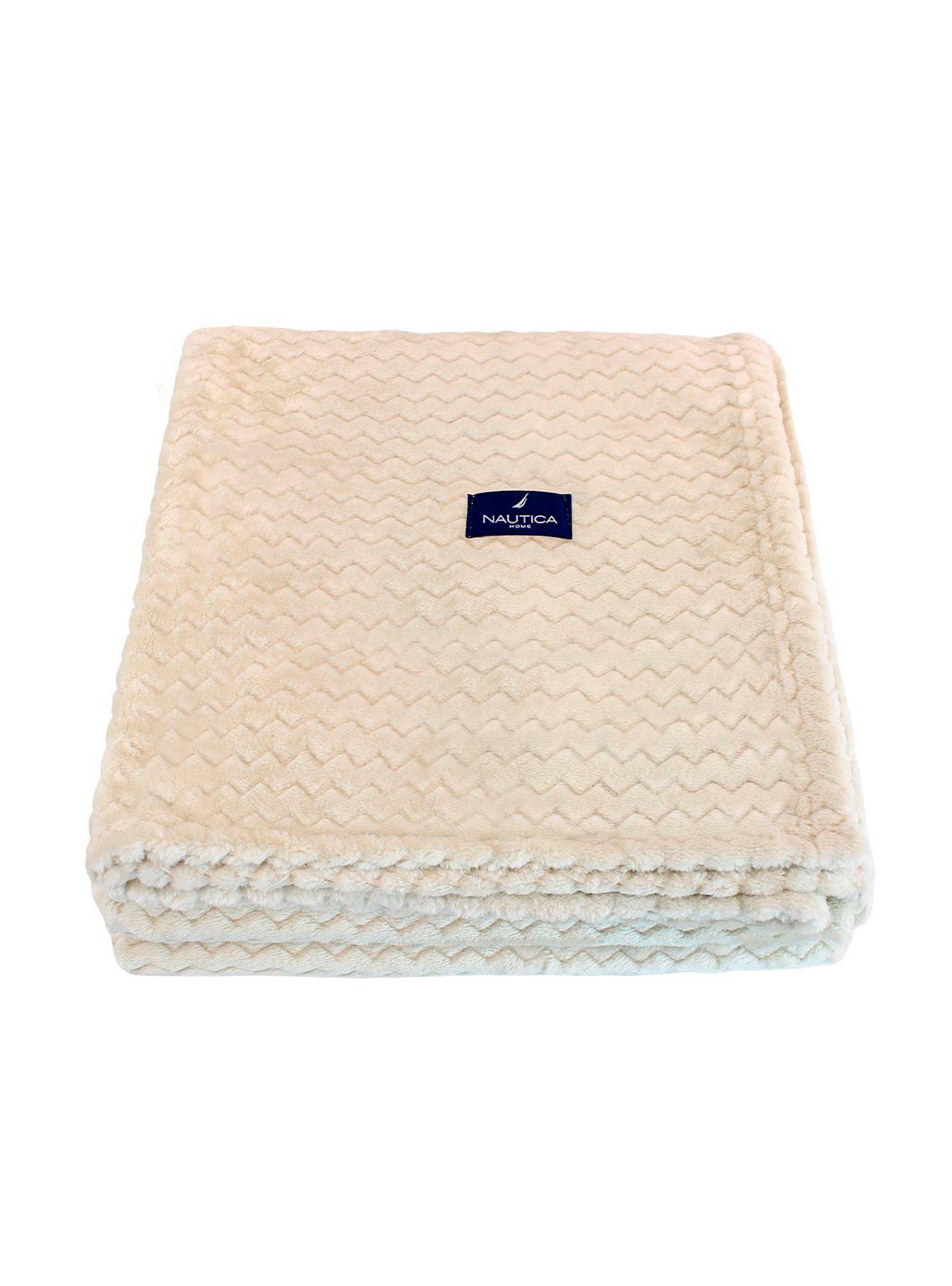 Pack 2 Mantas de Cama Nautica Home Jacquard Franela suave 127x178cm-3