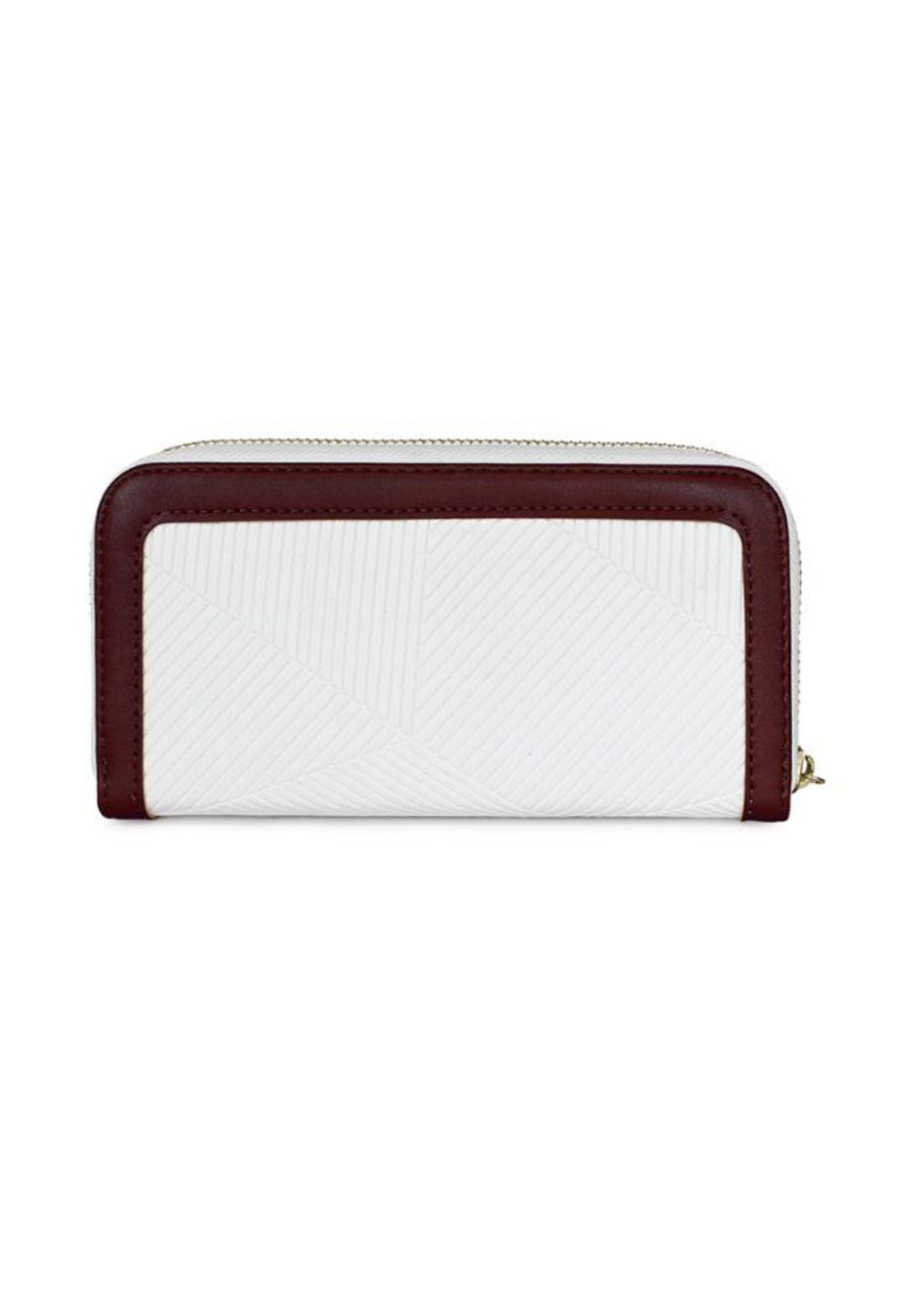 Billetera mujer Greta blanca y burdeo Carven Paris-3