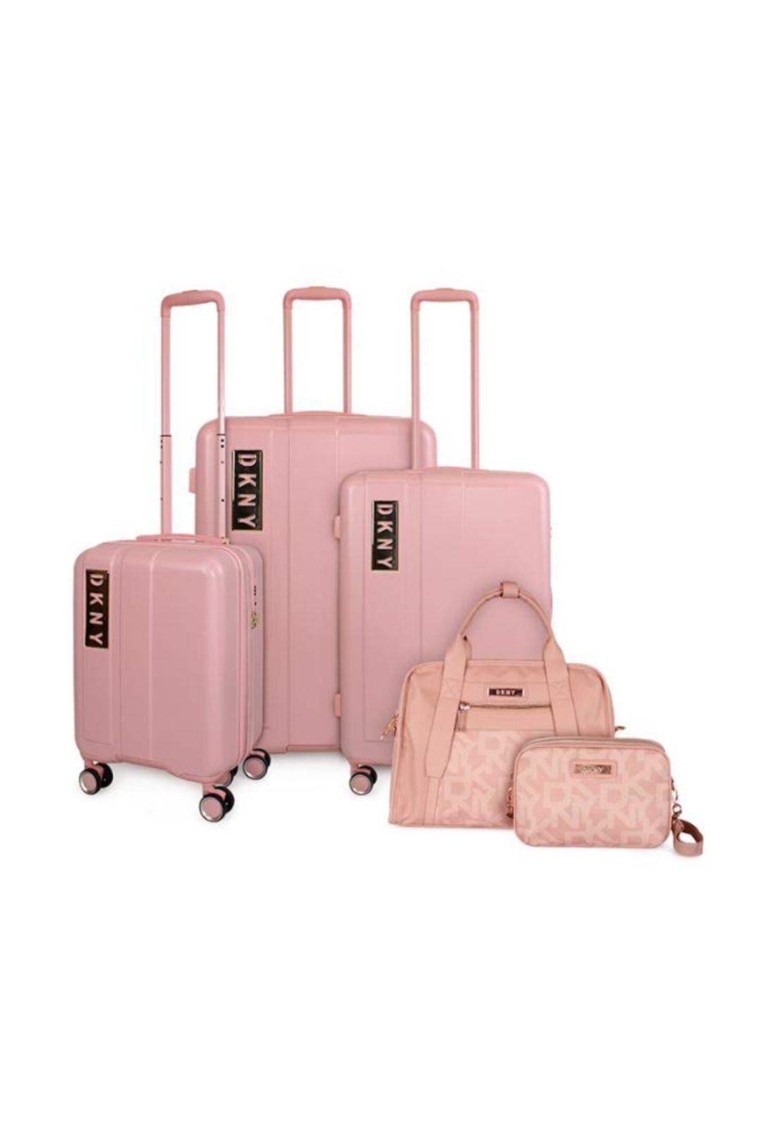 Set 3 maletas + 2 bolsos City Block S+M+L rosa DKNY-0