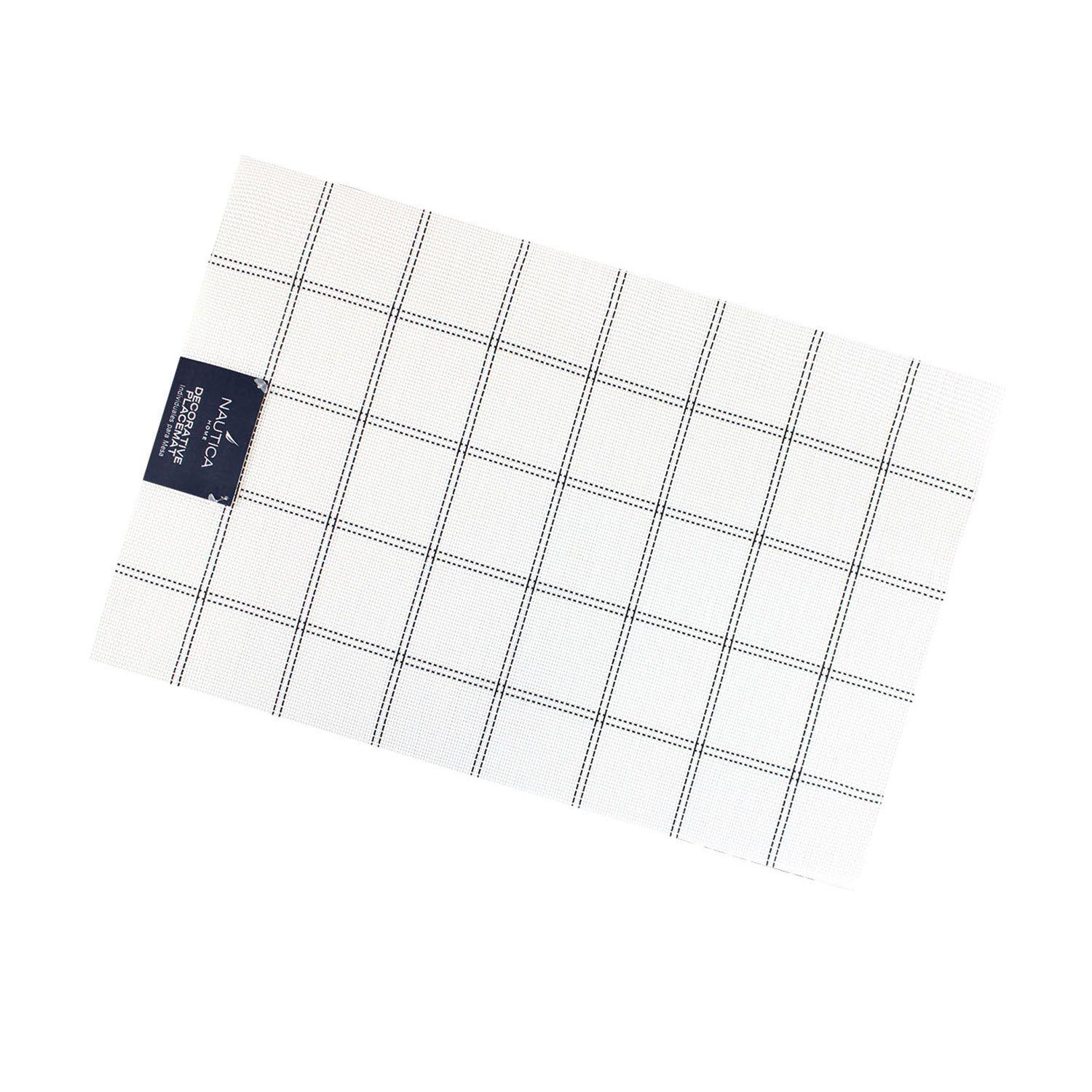 Pack 6 Individuales de mesa Nautica Home 45x30cm blanco a cuadros-2