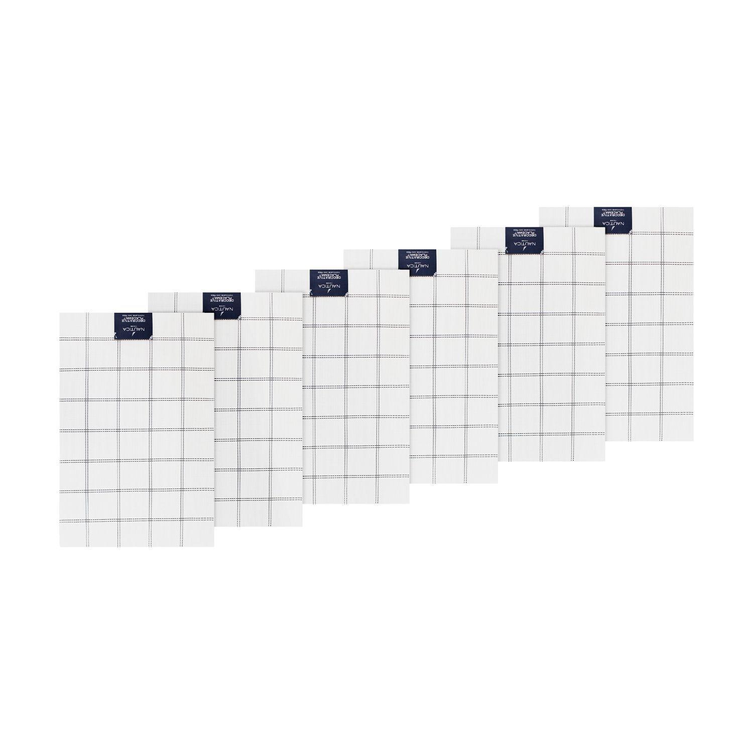Pack 6 Individuales de mesa Nautica Home 45x30cm blanco a cuadros-3
