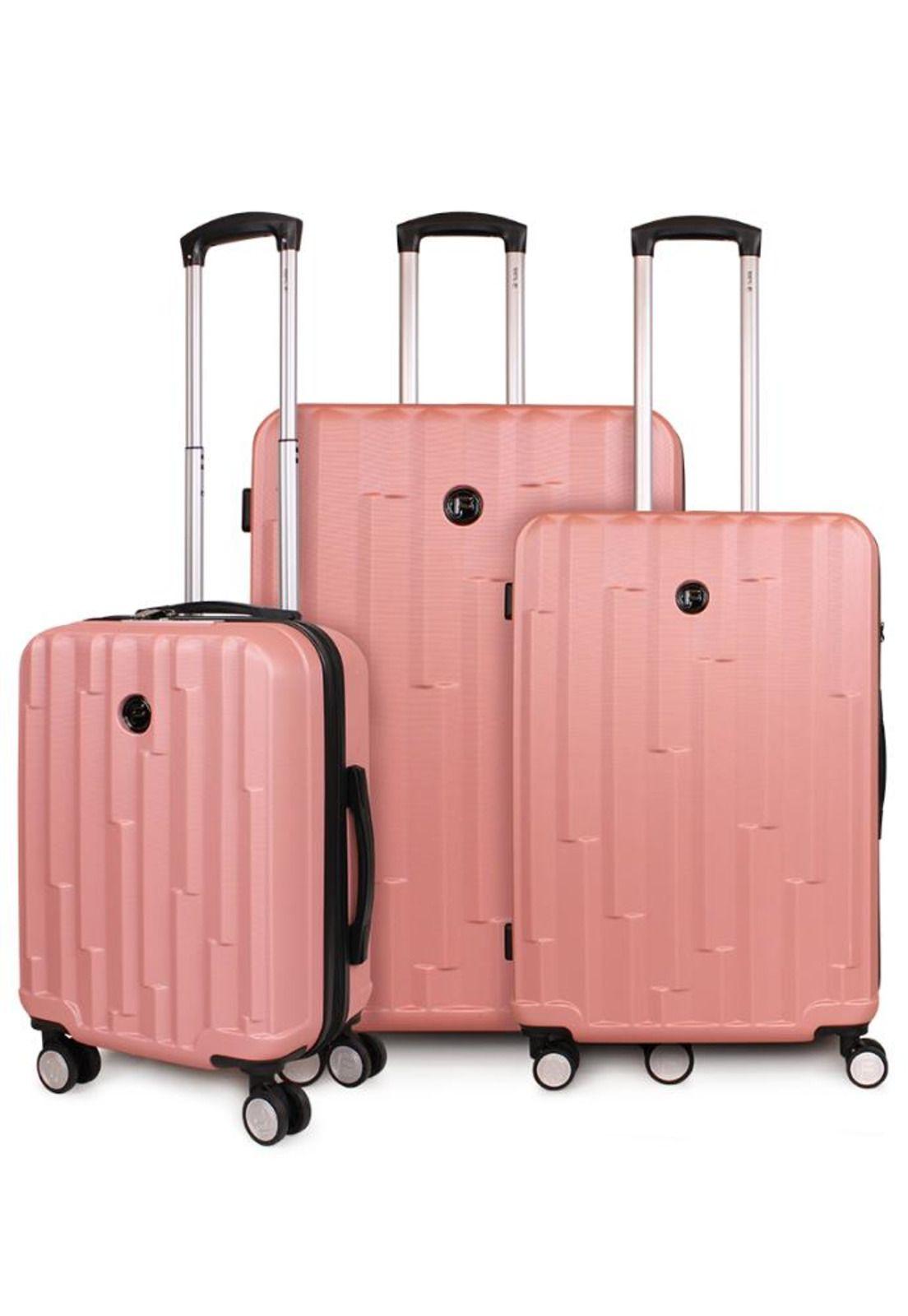 Set 3 Maletas Flip rosada S+M+L F la Maleta de Chile-0