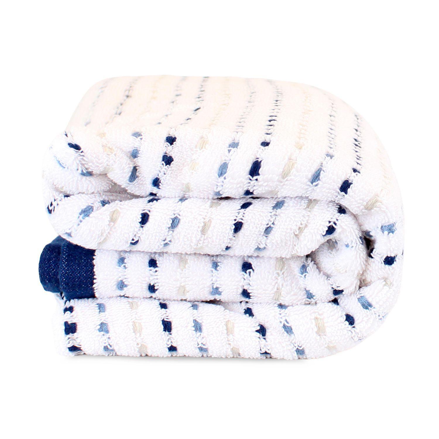 Toalla de Baño Stripe Nautica Home 100% algodón76x137cm blanca-2