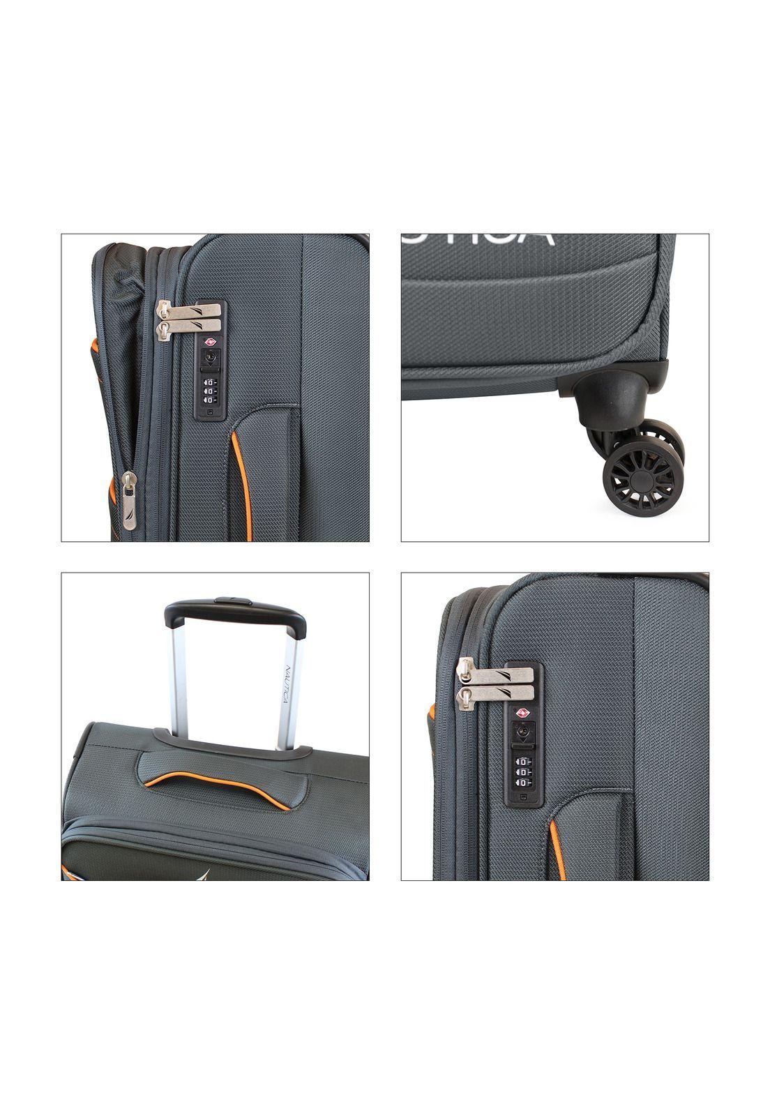 Pack 2 maletas blandas de tela M+L Nautica Lisboa 20k y 23k gris-2