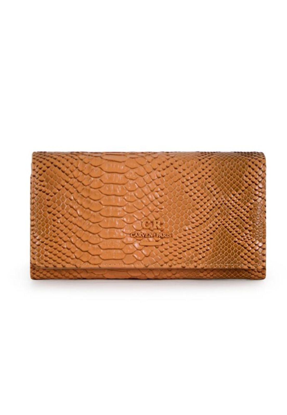 Billetera mujer Alda Serpent café Carven-3