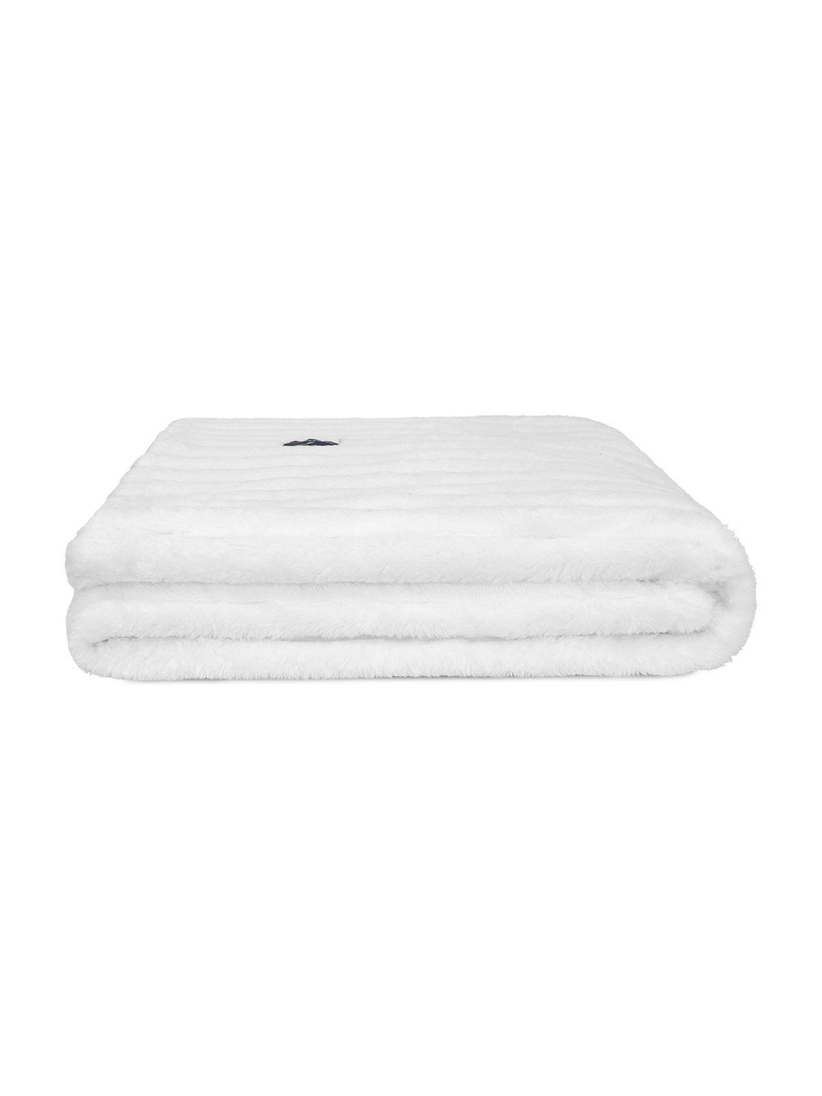 Manta de cama Nautica Home Jacquard Franela ultrasuave 127x178cm blanca-3