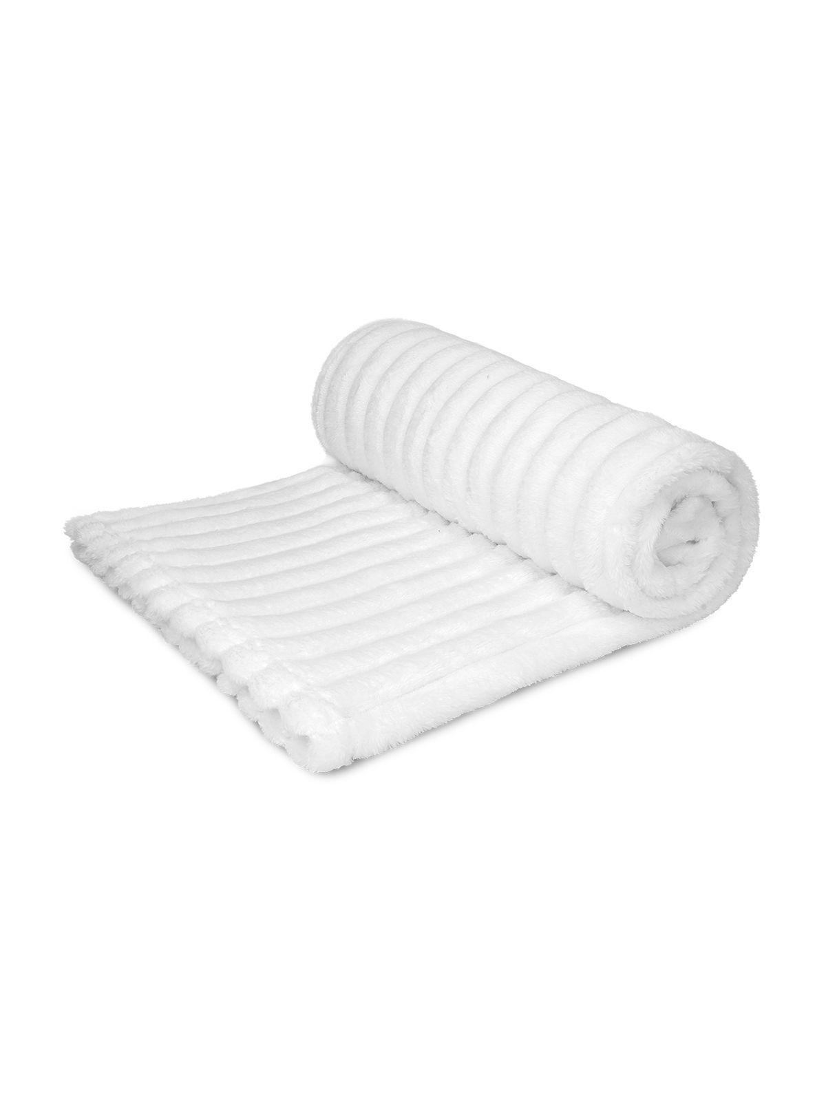 Manta de cama Nautica Home Jacquard Franela ultrasuave 127x178cm blanca-4