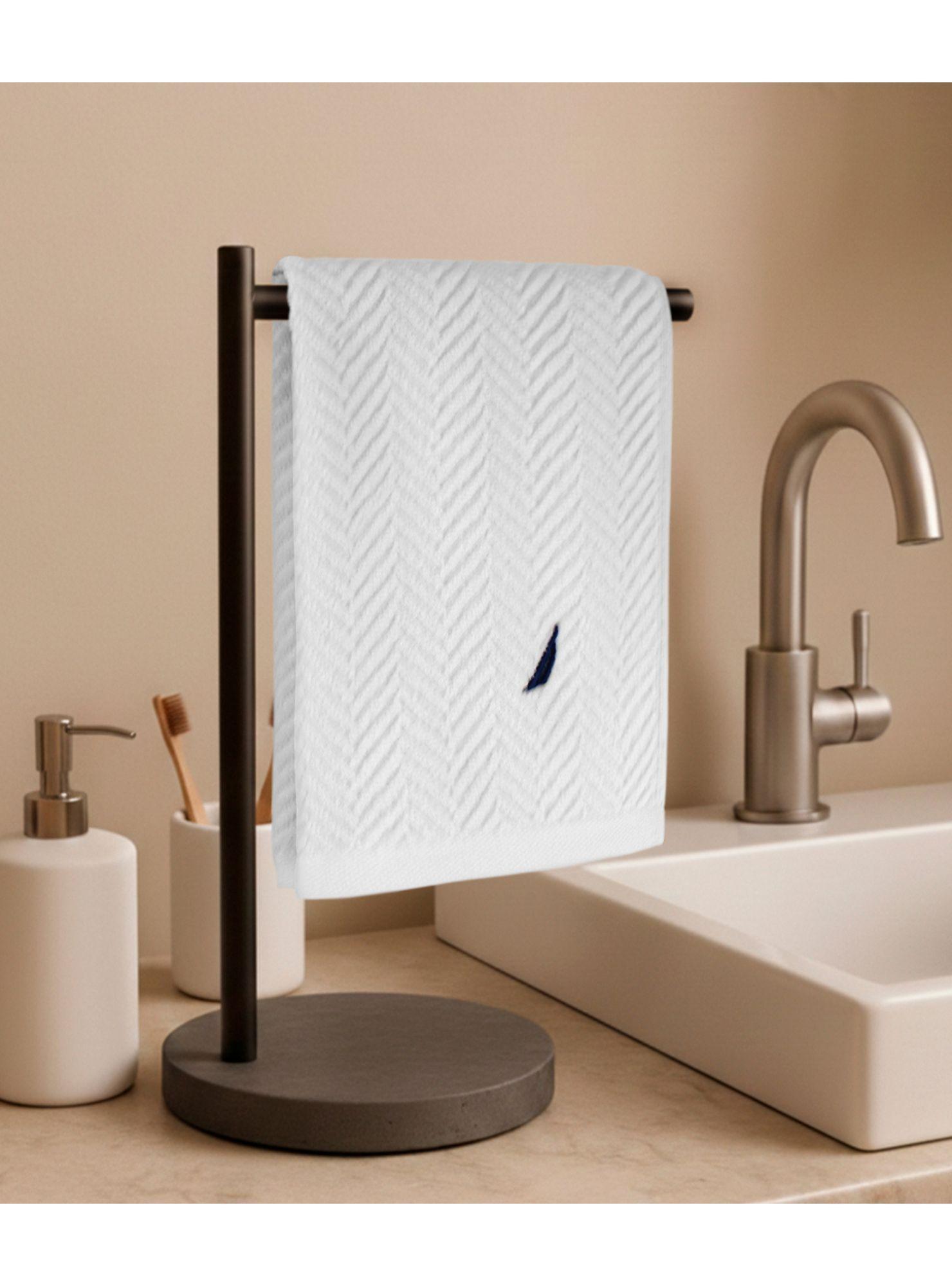Toalla de cara VIS Nautica 100% algodón 30x50cm pieles sensibles blanco-0