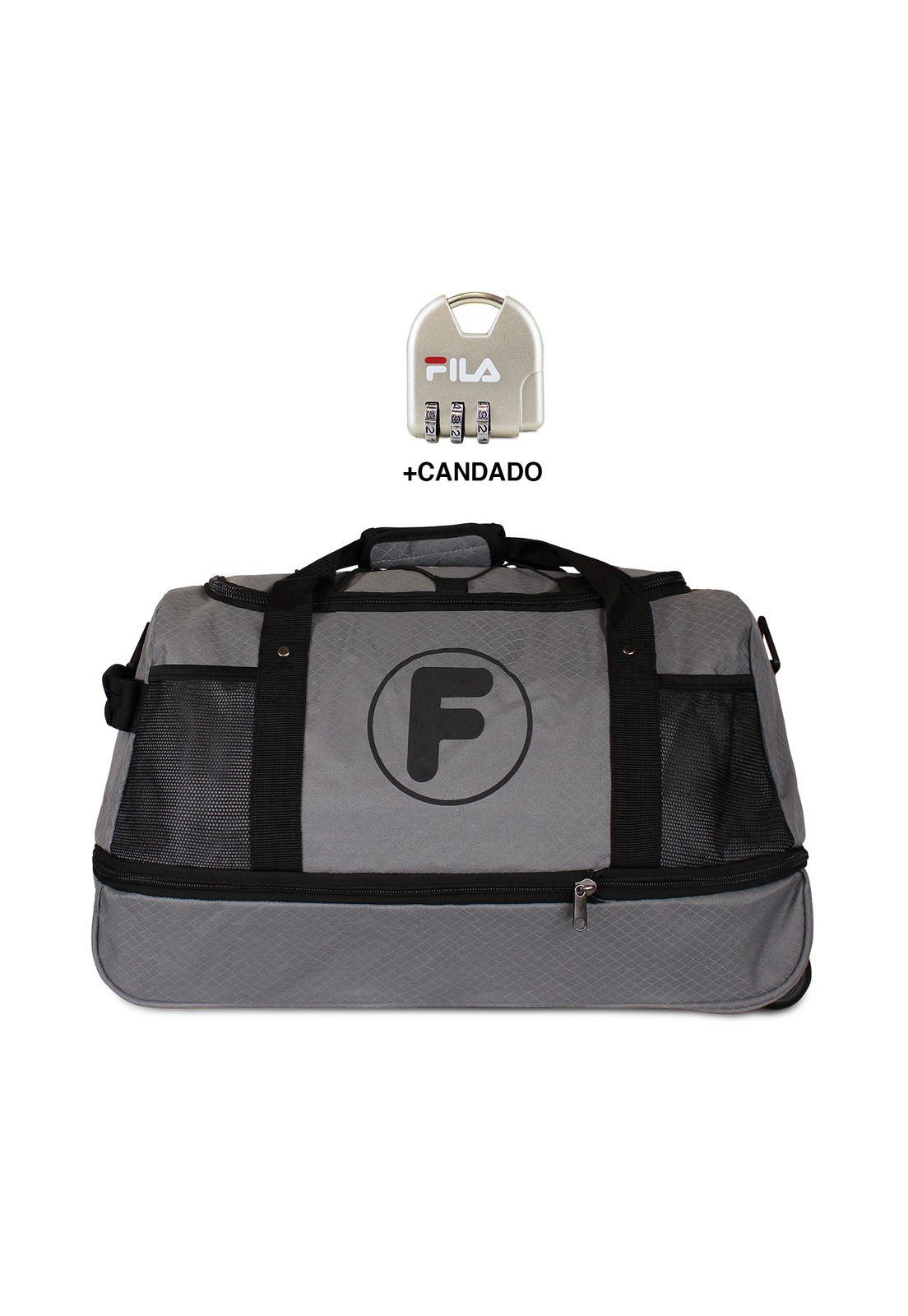 Bolso Mochila con Ruedas Goliat gris + Candado FILA-0