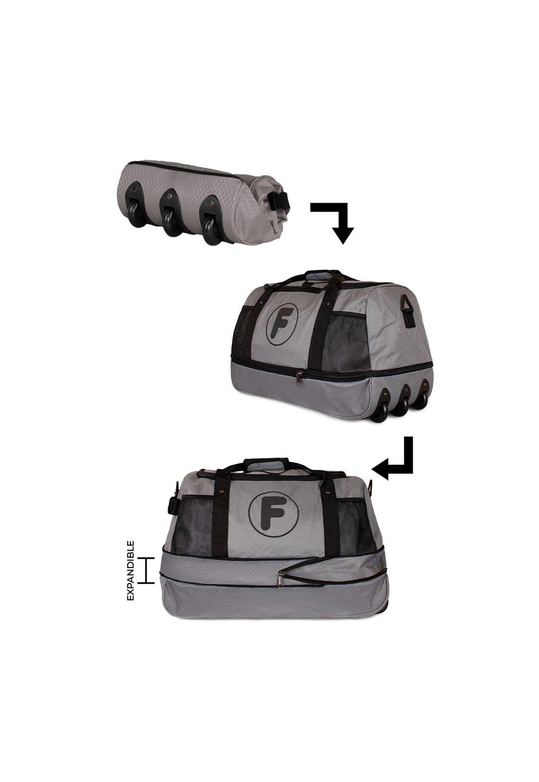 Bolso Mochila con Ruedas Goliat gris + Candado FILA-1