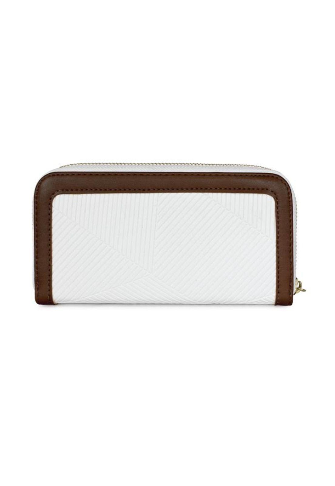 Billetera mujer Greta blanco y café Carven Paris-3