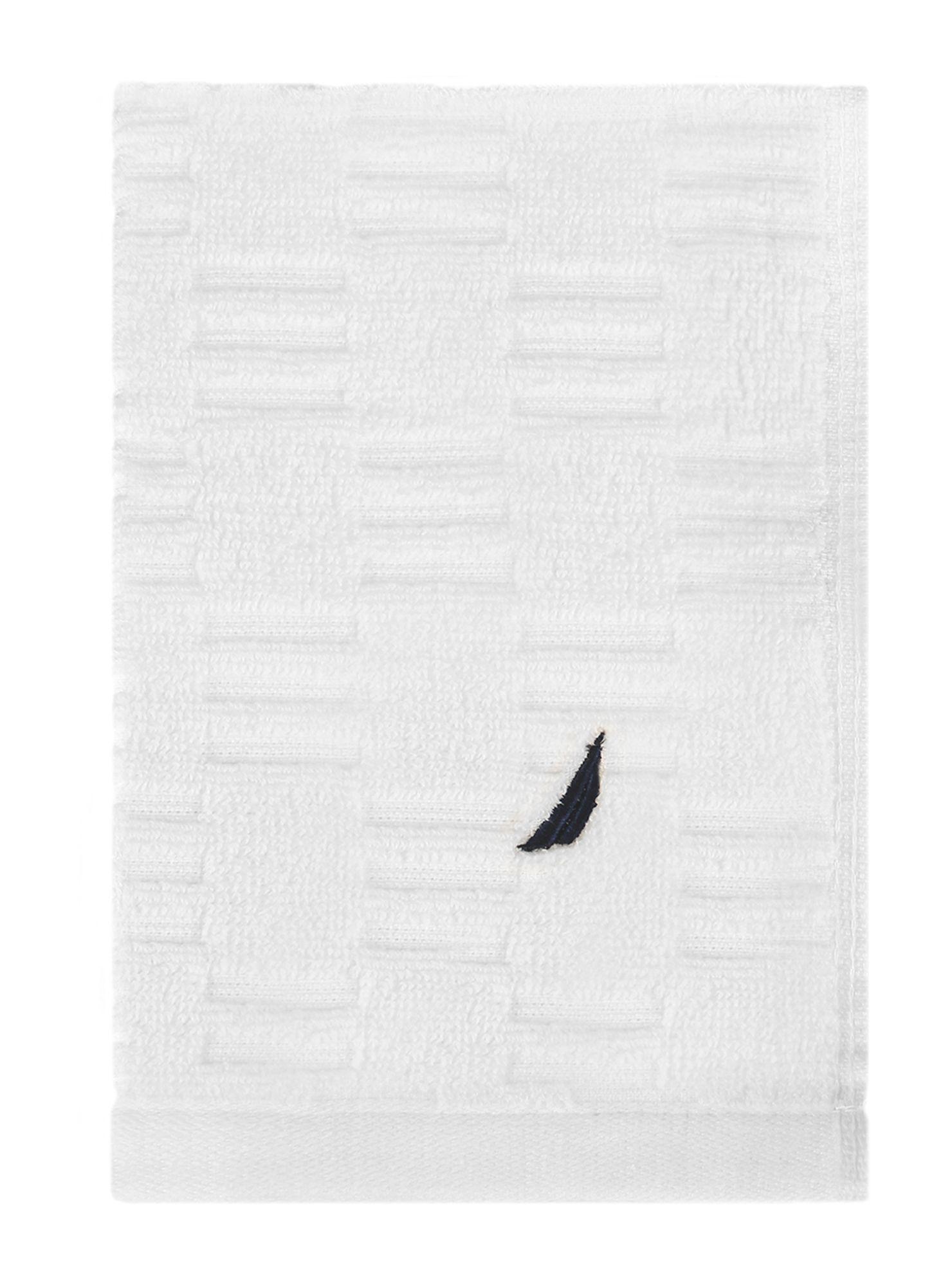 Toalla de cara SAVOY Nautica 100% algodón 30x50cm hipoalergénica blanca-1