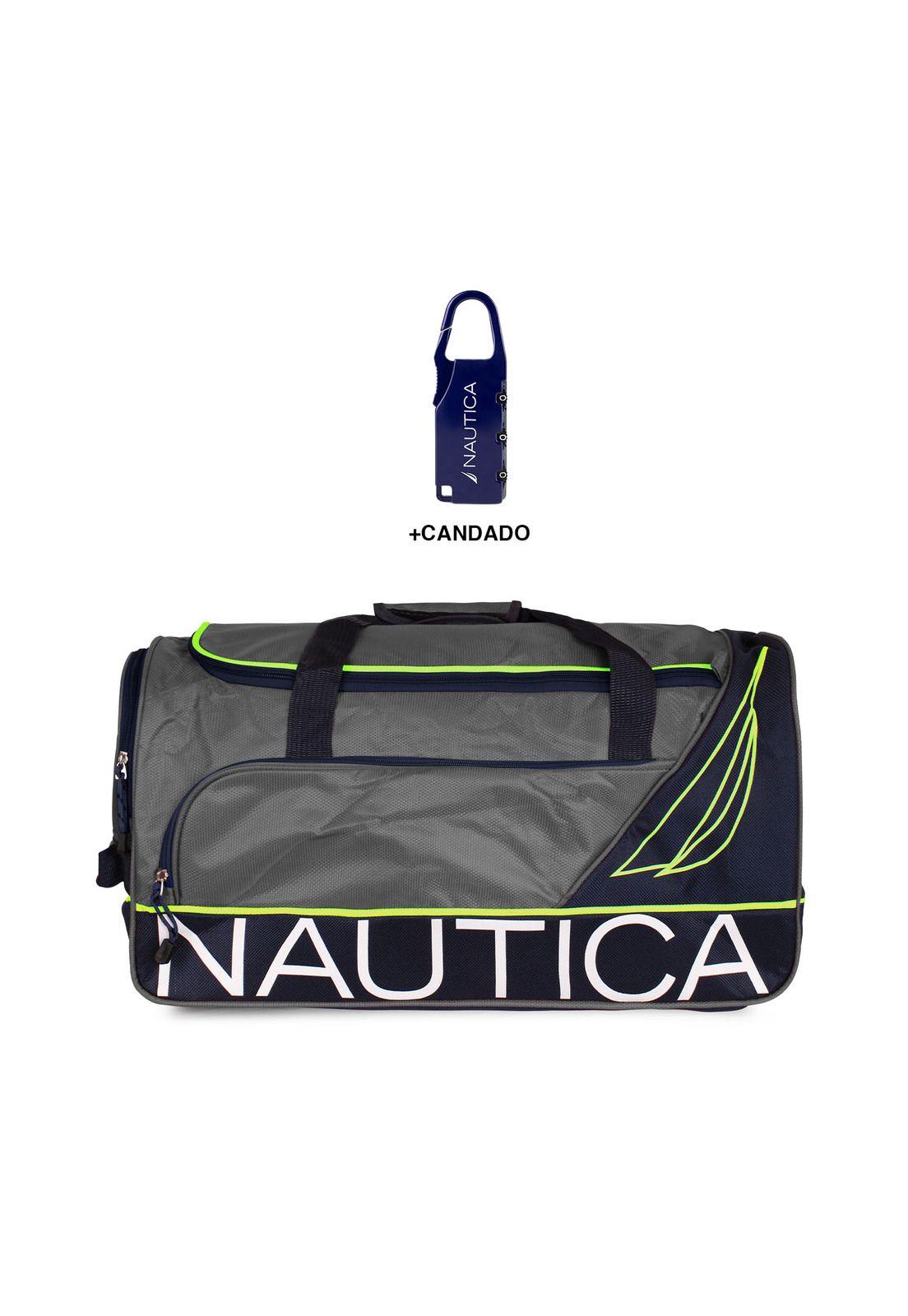 Bolso de Viaje Nautica Mannar M gris + Candado-0