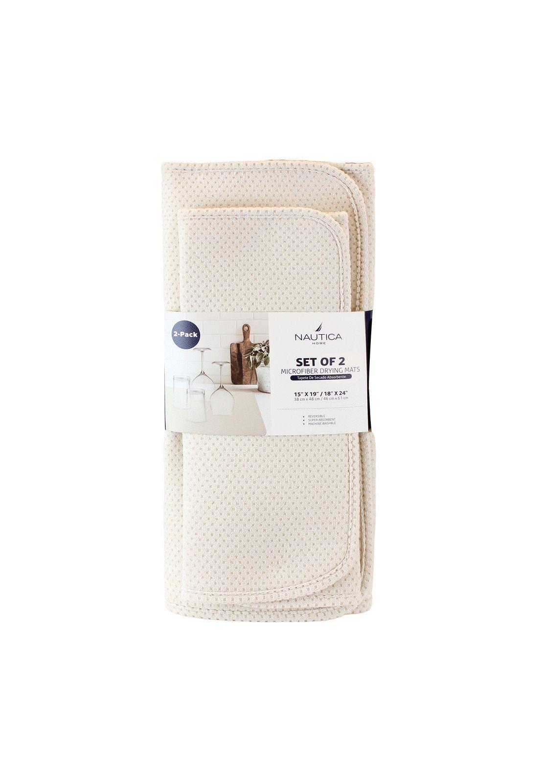 Set 2 Tapetes Secaplatos Alta Absorción Nautica Home para Cocina beige-3