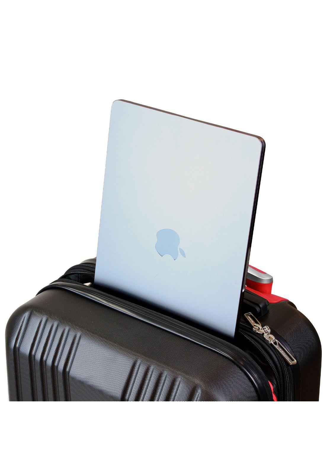 Maleta S de cabina Olympia 10kg negra-roja-2