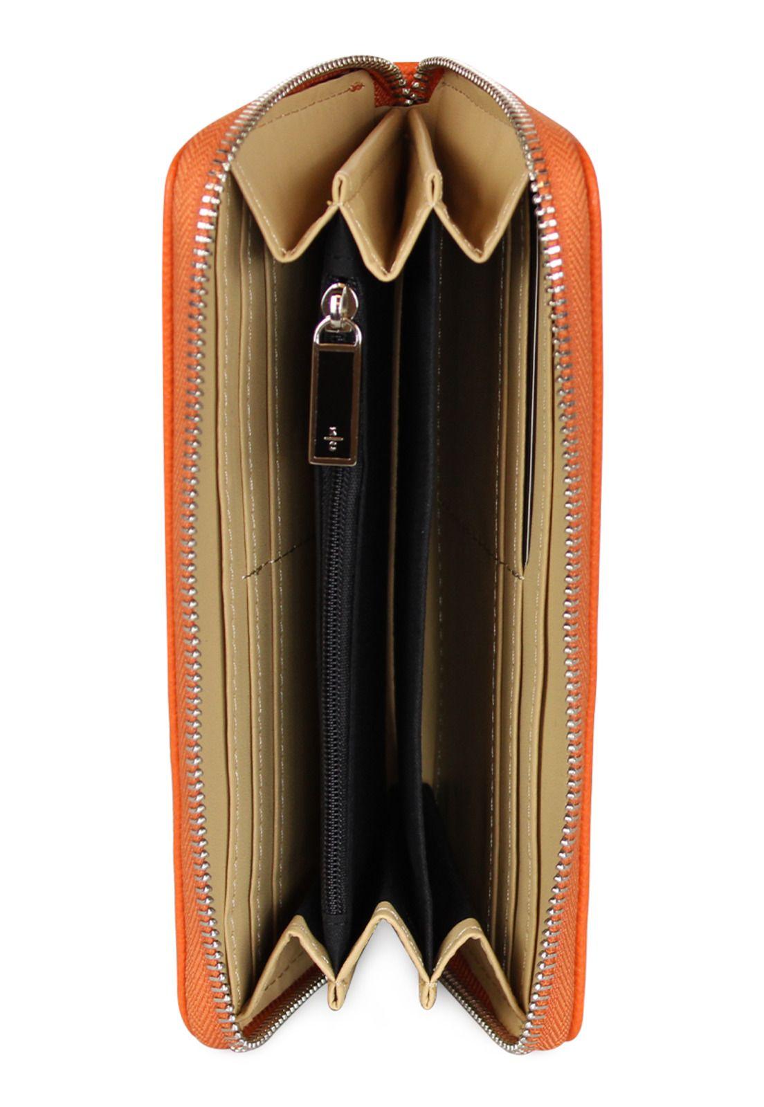 Pack Billetera Flap-Bessie orange + Pañuelo Alcala Kenneth Cole-3