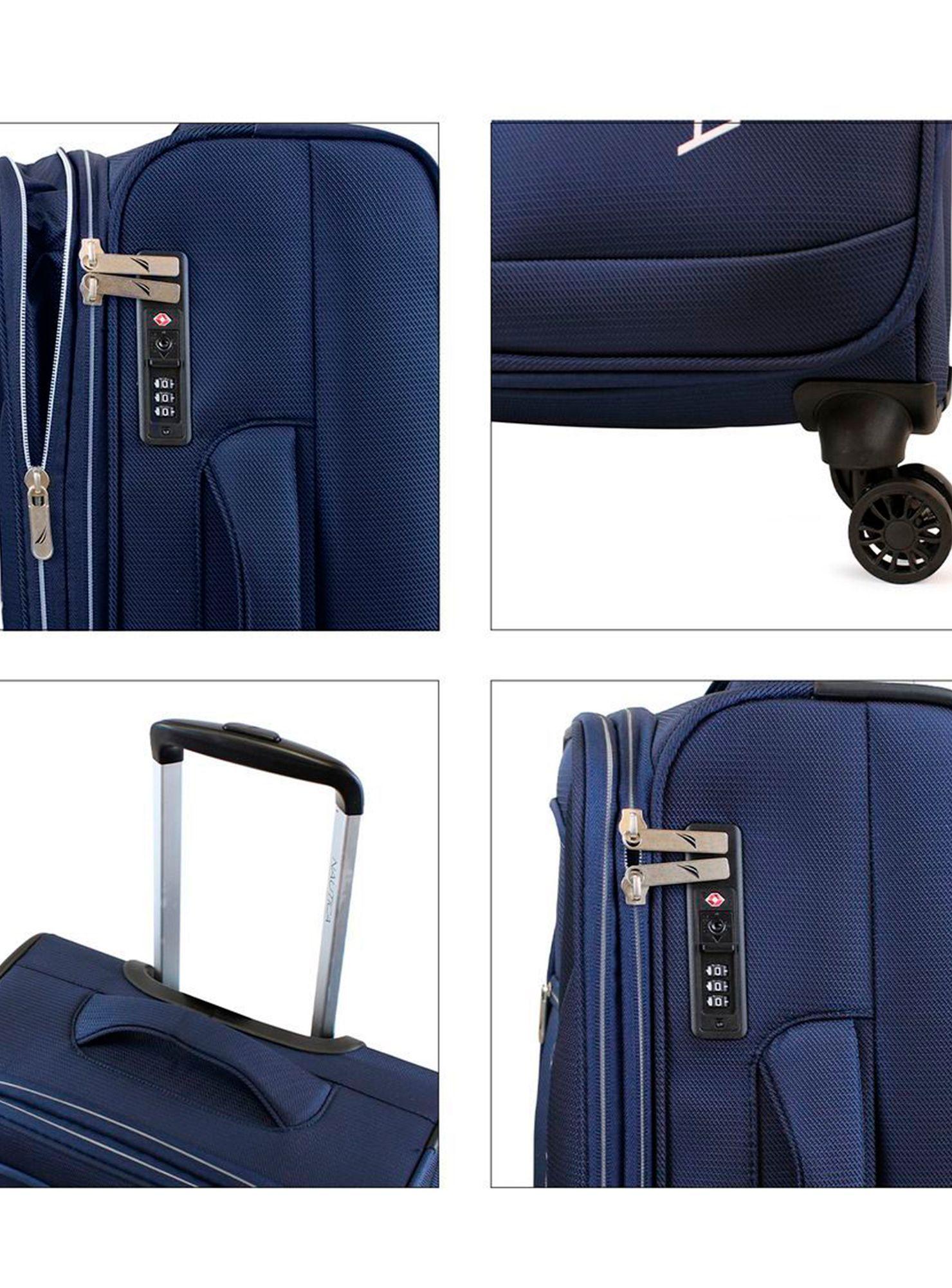 Set de 3 maletas blandas de tela S+M+L Nautica Valencia azul-2