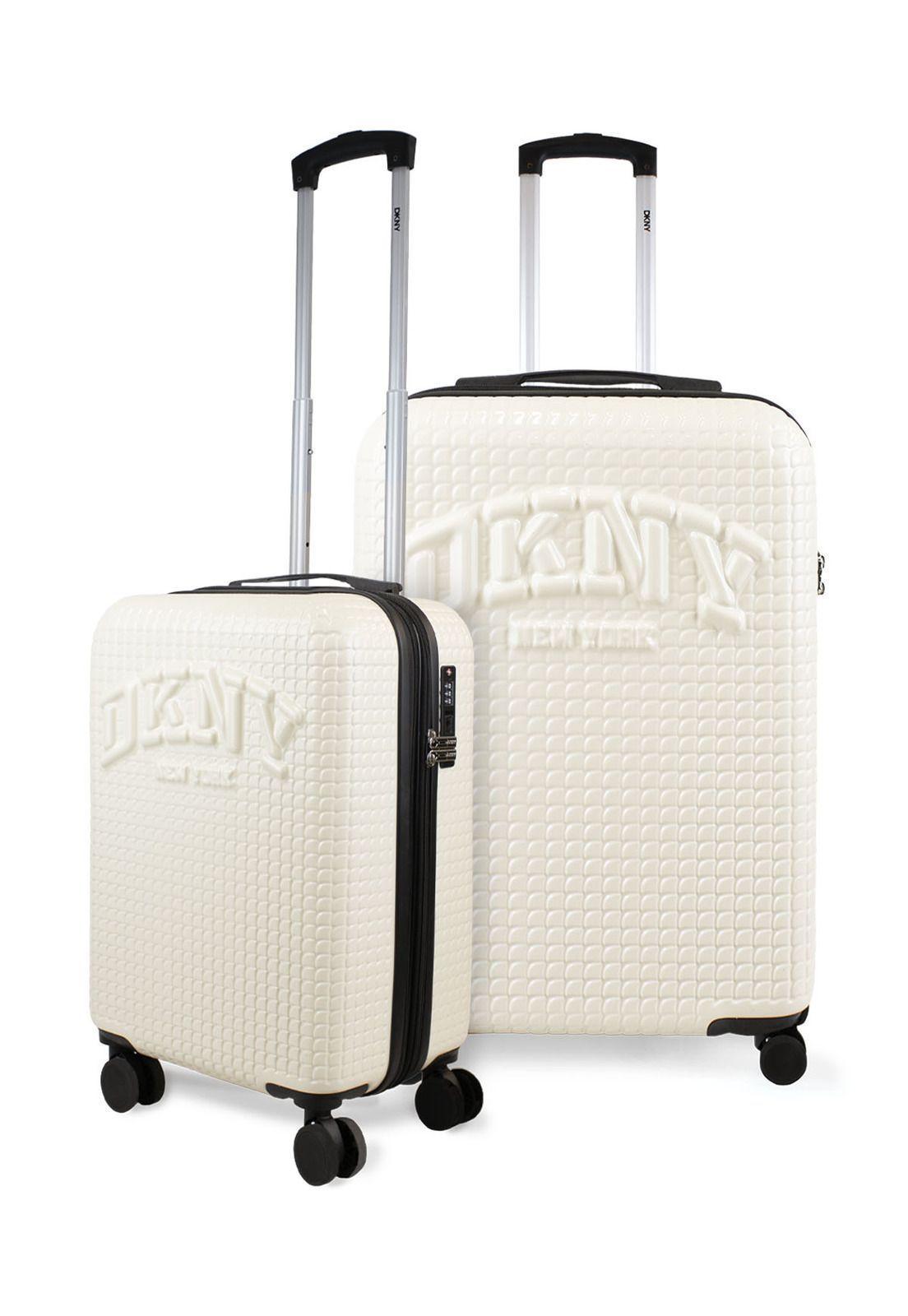 Pack 2 Maletas Donna Karan Hot Town S 10k + L 23k blanca DKNY-0