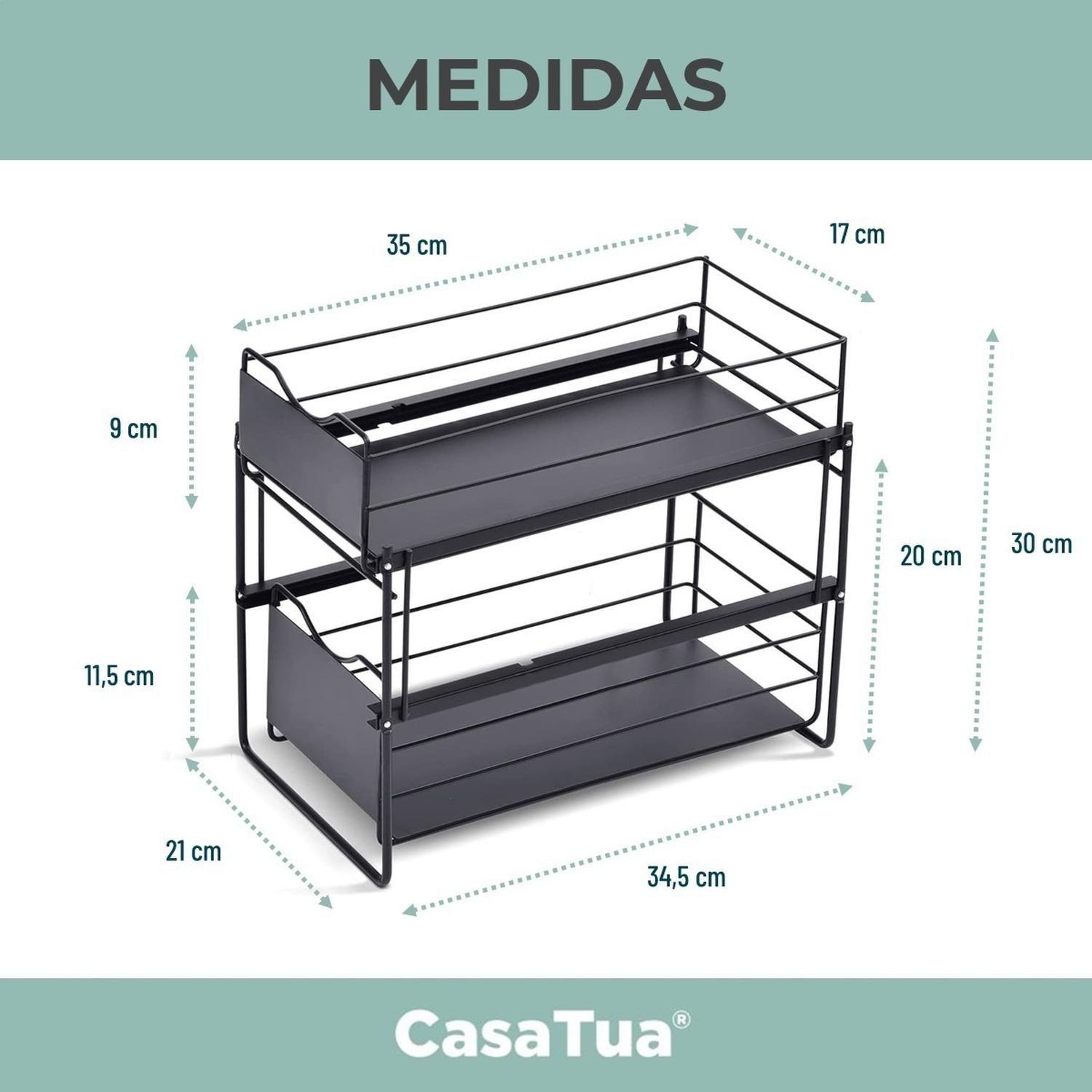 Organizador Estante Multiuso CasaTua Cocina Baño Blanco negro-4