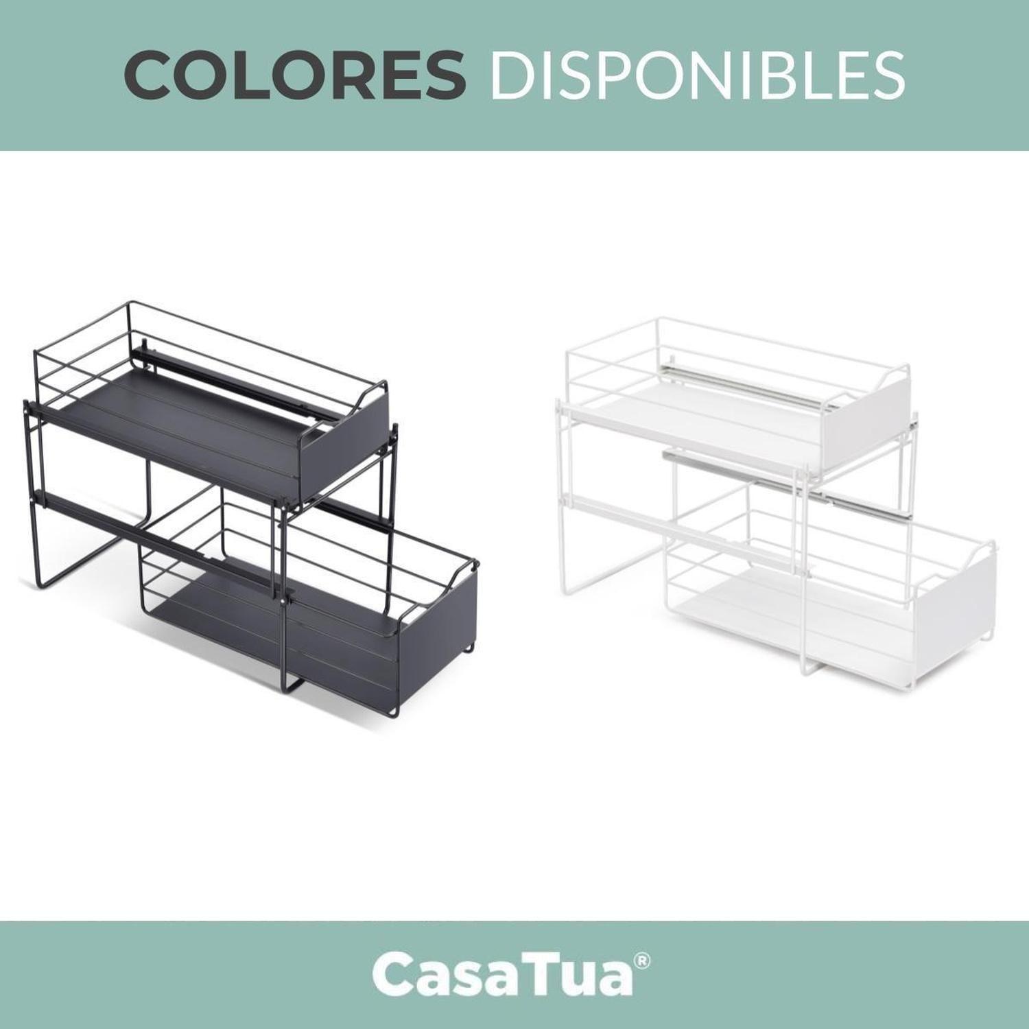 Organizador Estante Multiuso CasaTua Cocina Baño Blanco negro-5