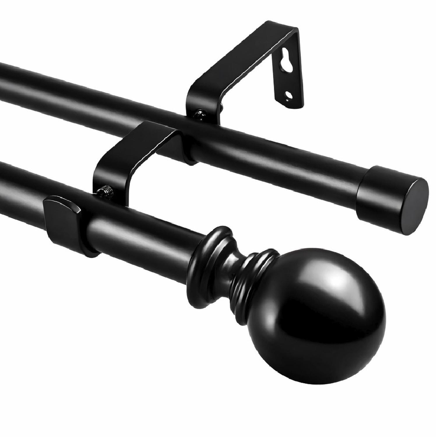 Barra Cortina Doble CasaTua Extensible 80 a 210cm + Soporte-0