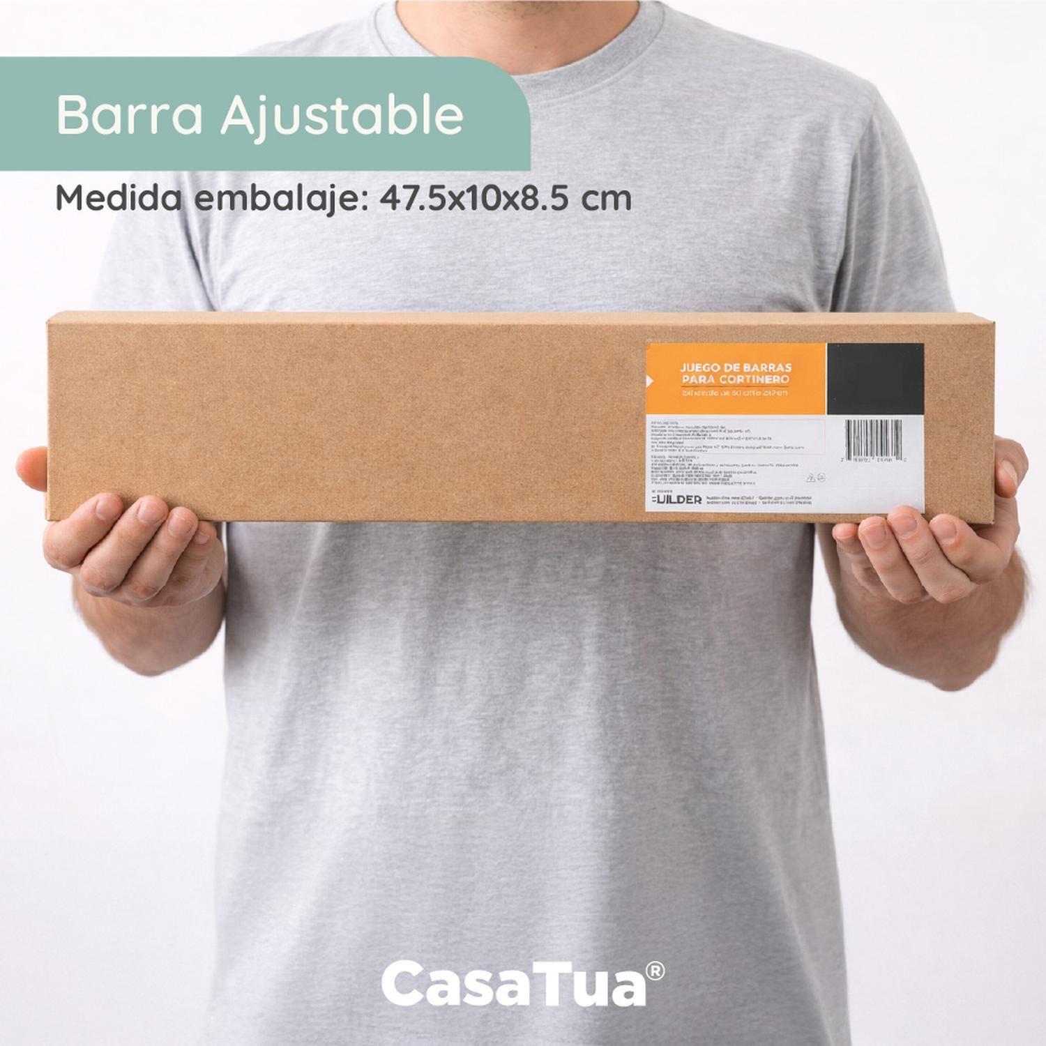 Barra Cortina Doble CasaTua Extensible 80 a 210cm + Soporte-3