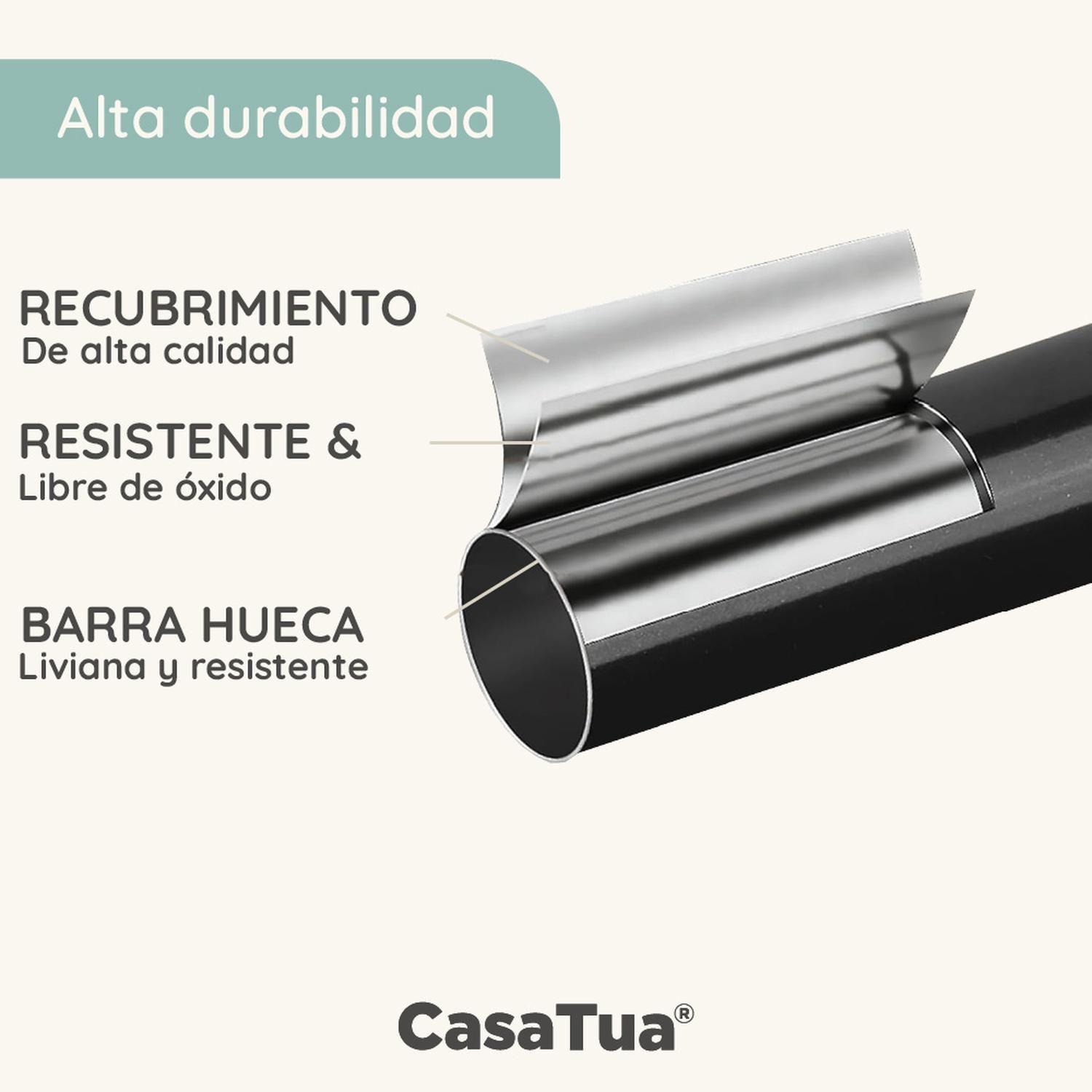 Barra Cortina Doble CasaTua Extensible 80 a 210cm + Soporte-4