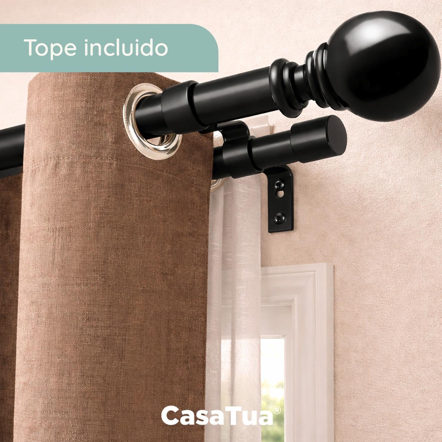 Barra Cortina Doble CasaTua Extensible 80 a 210cm + Soporte-6