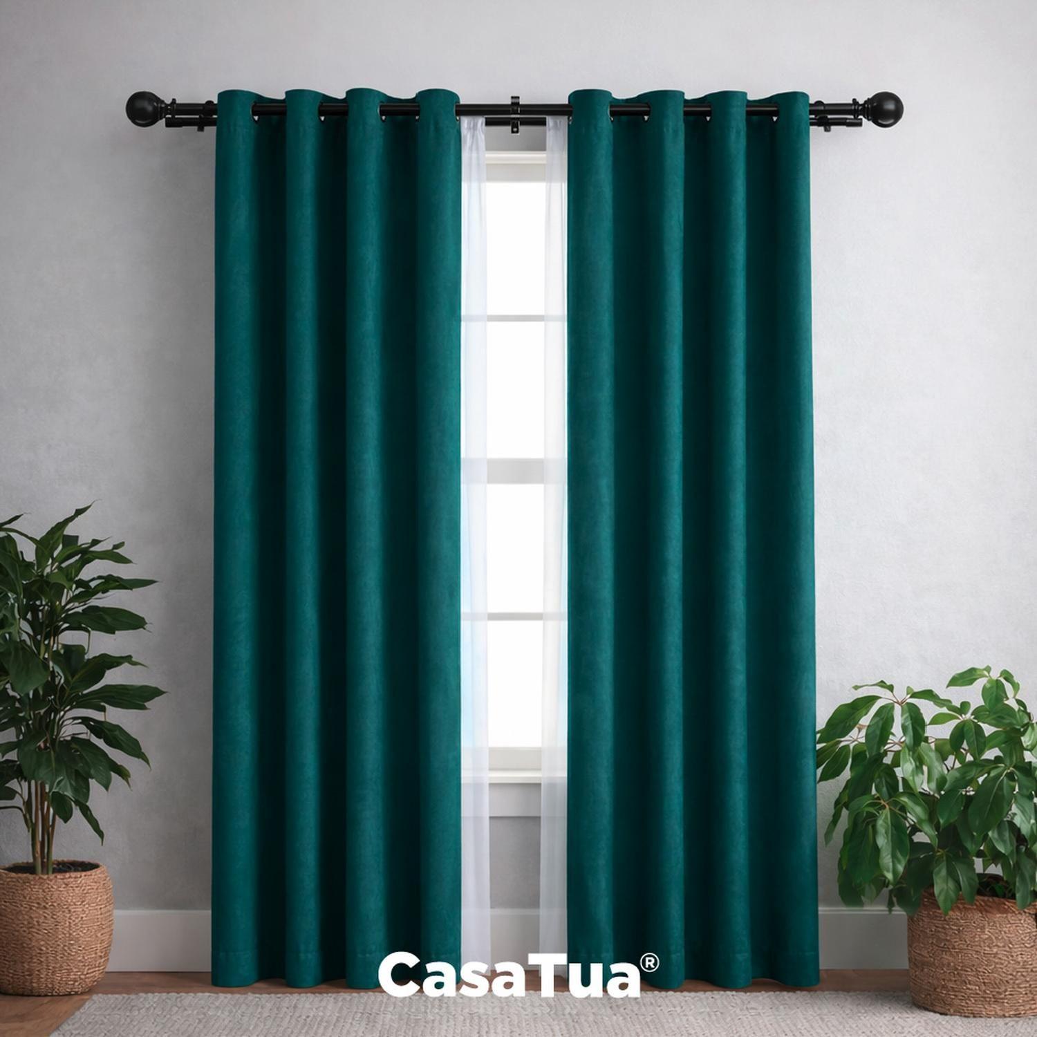 Barra Cortina Doble CasaTua Extensible 80 a 210cm + Soporte-8