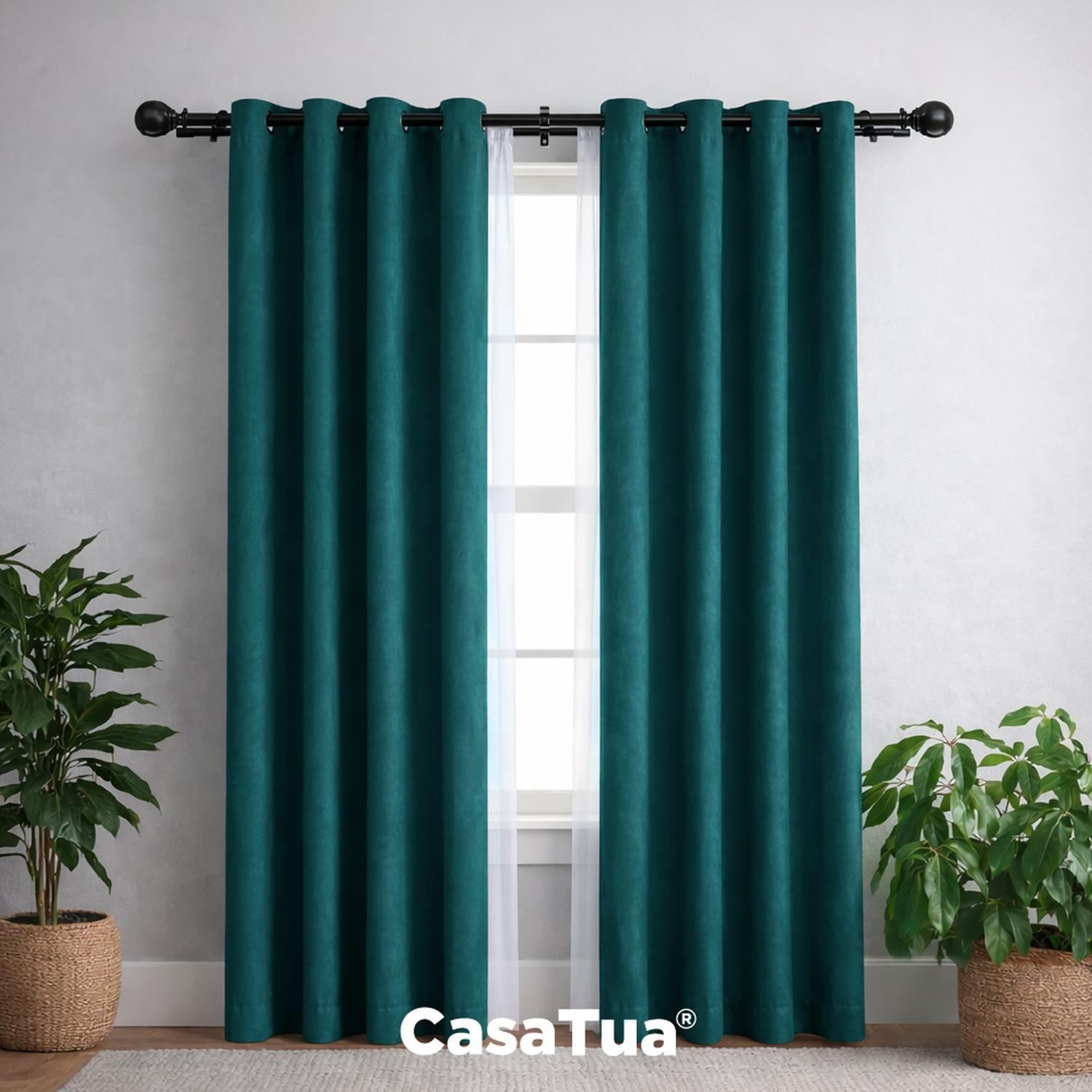 Barra Cortina Doble CasaTua Extensible 80 a 210cm + Soporte-9