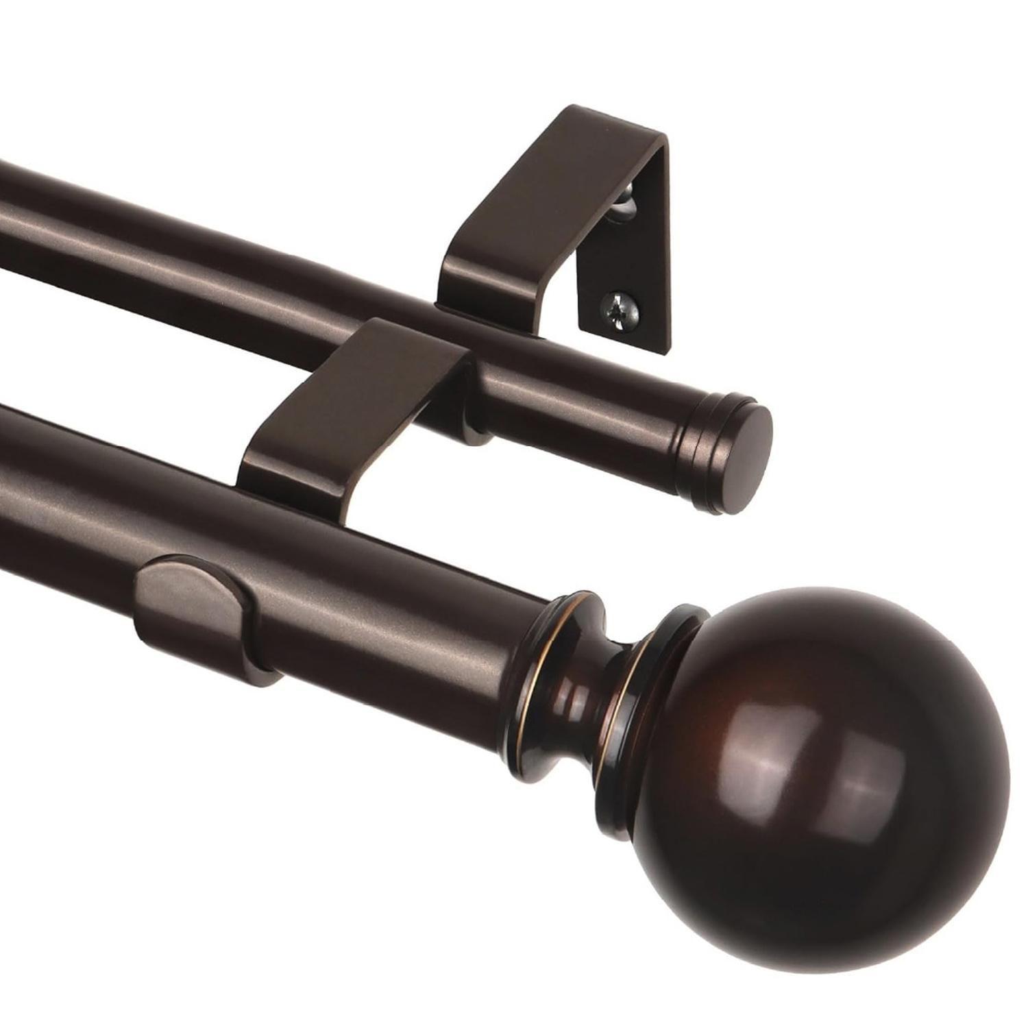 Barra Cortina Doble CasaTua Extensible 80 a 210cm + Soporte-0