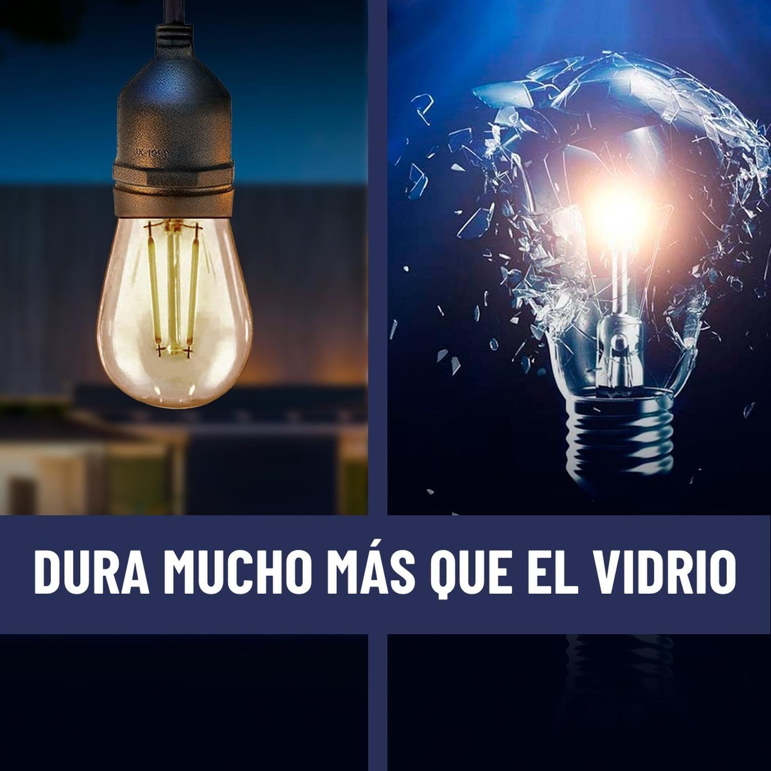 Guirnalda Luces Led 10 Metros Unible Exterior +10 Ampolletas Ambar-3