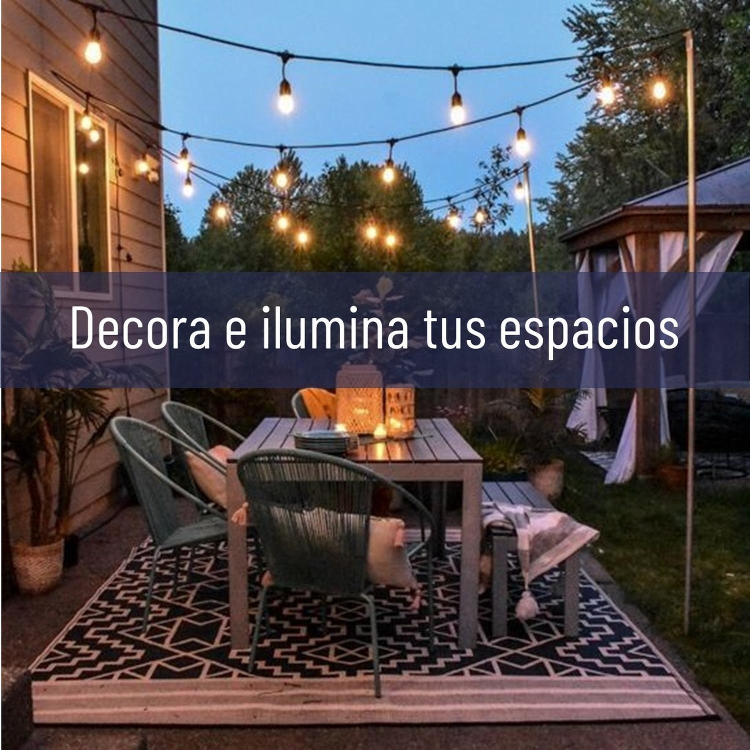 Guirnalda Luces Led 10 Metros Unible Exterior +10 Ampolletas Ambar-6