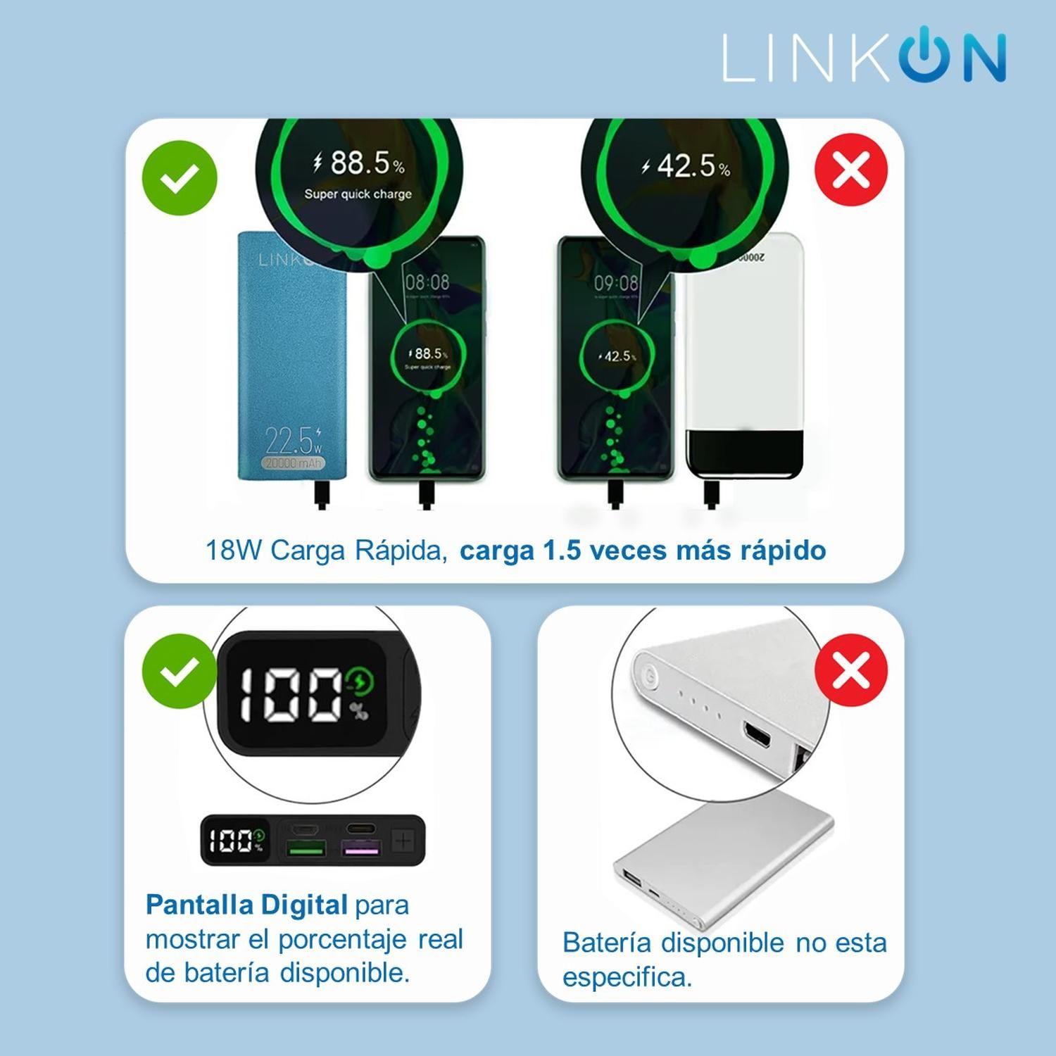 Bateria Externa Cargador Rapido Power Bank Linkon 20.000 Mah-3