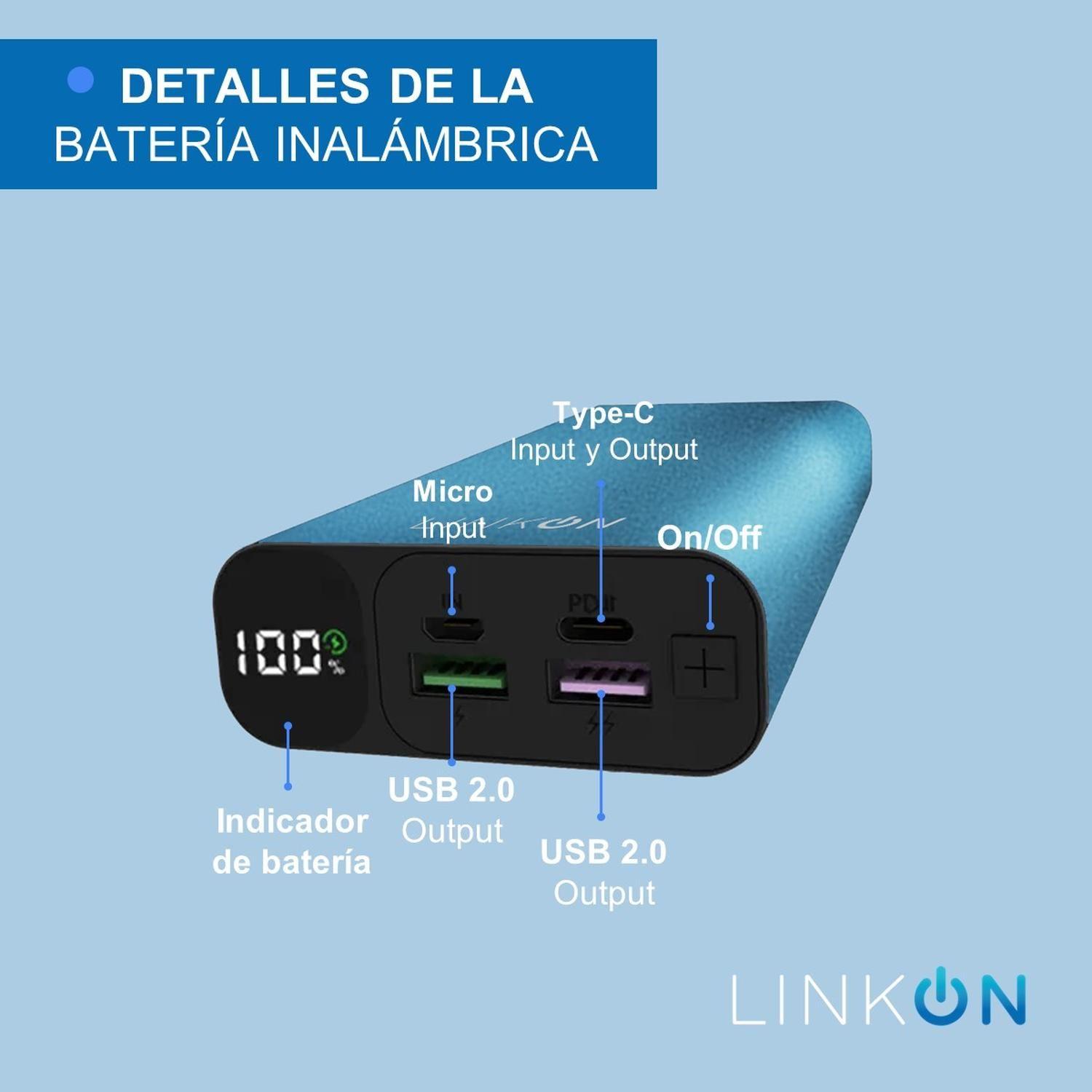 Bateria Externa Cargador Rapido Power Bank Linkon 20.000 Mah-4