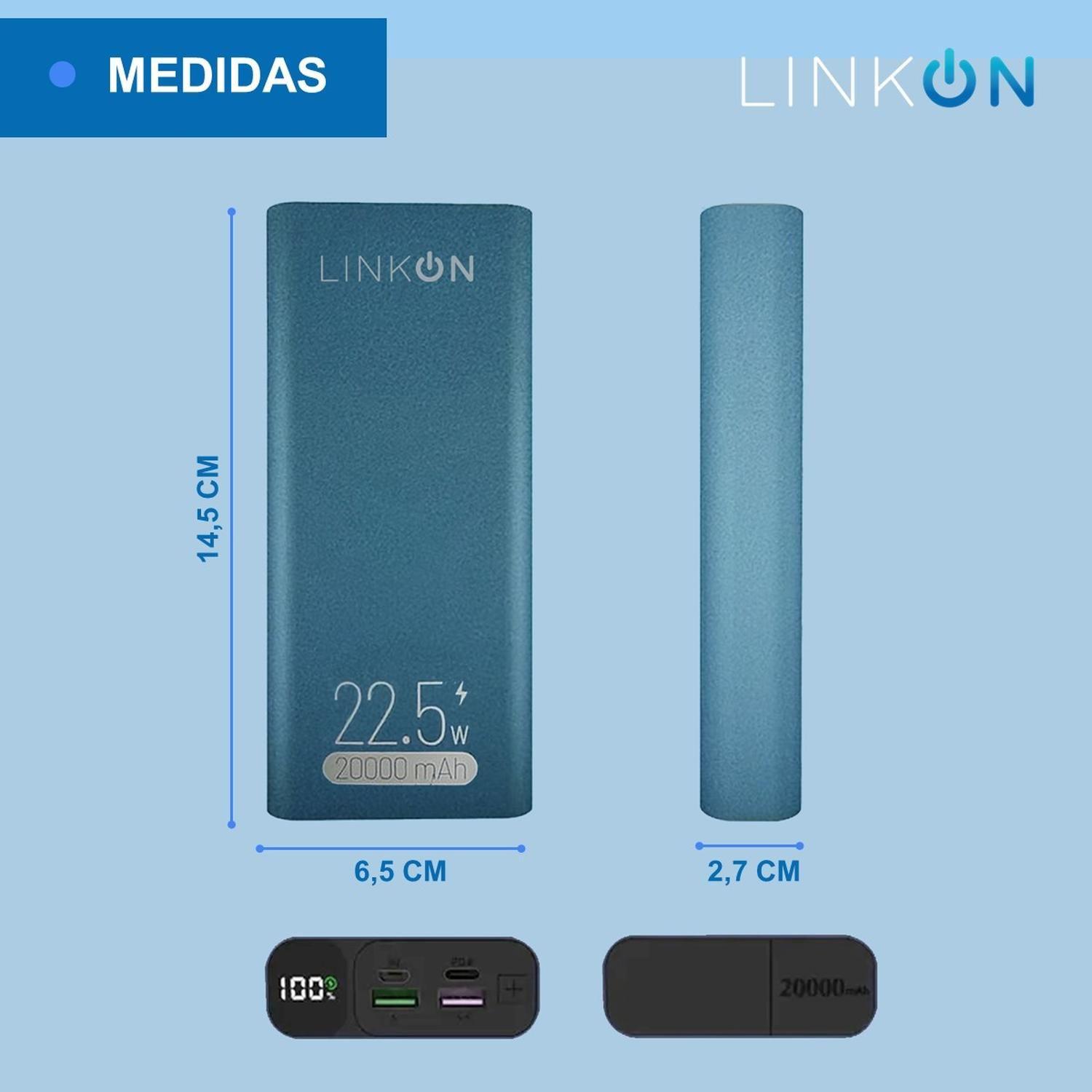 Bateria Externa Cargador Rapido Power Bank Linkon 20.000 Mah-5