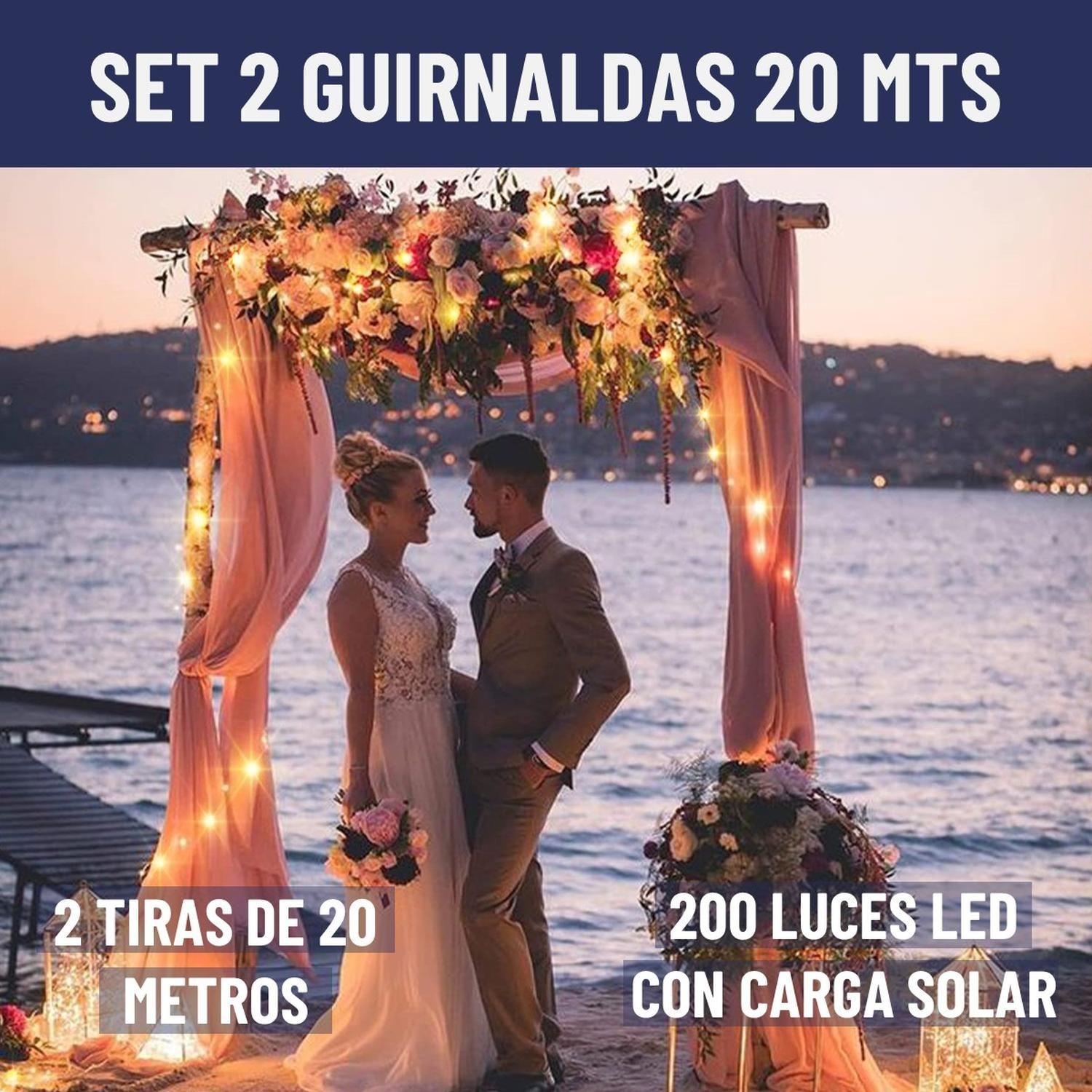 Guirnalda Solar Alambre Hada Maxwell Led Navidad Set 2 x20m-1
