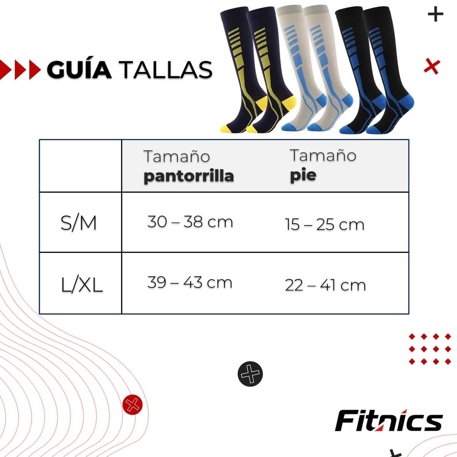 Medias Calcetines de Compresion Deportivas 3 Pares Fitnics-6