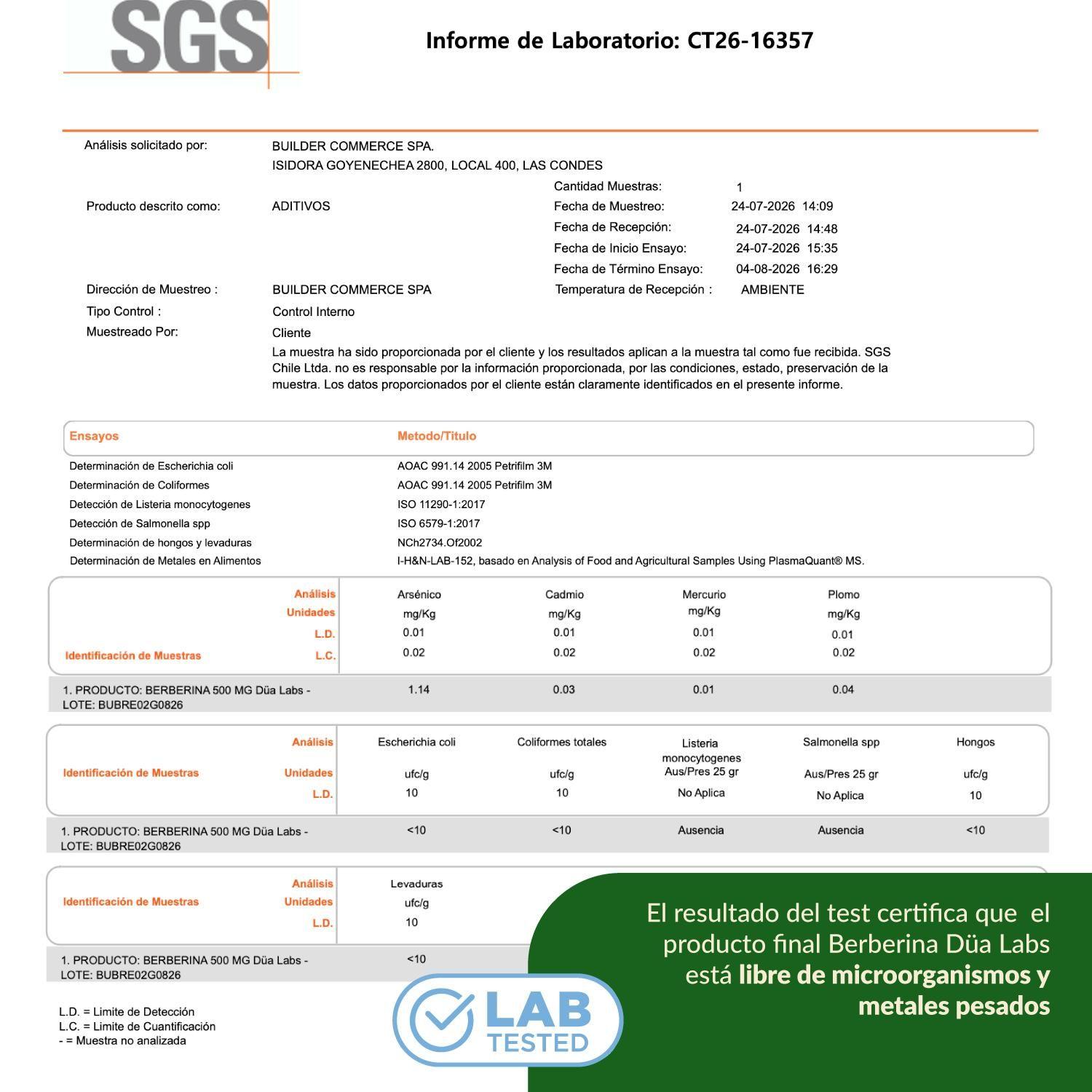 Berberina 500mg Düa Labs 180 Cápsulas Berberine - Sin Sabor-8
