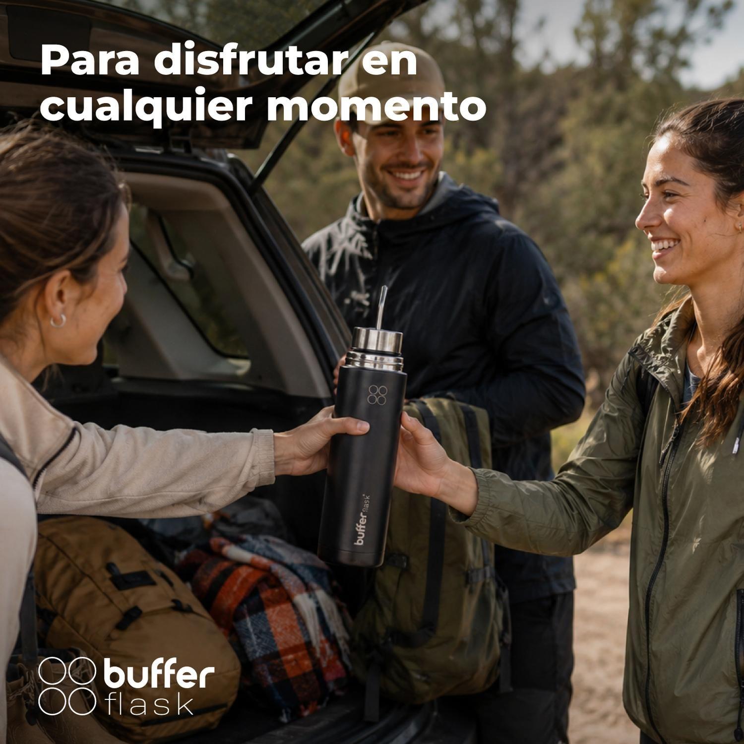 Termo Mate Autocebante Acero Inox 750ml Buffer Matero 2en1-2