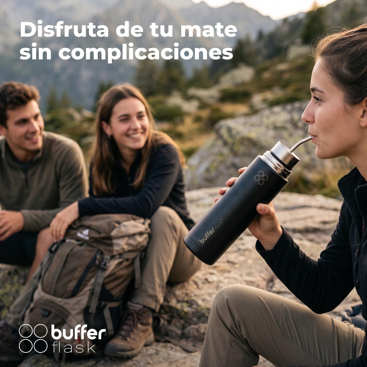 Termo Mate Autocebante Acero Inox 750ml Buffer Matero 2en1-6