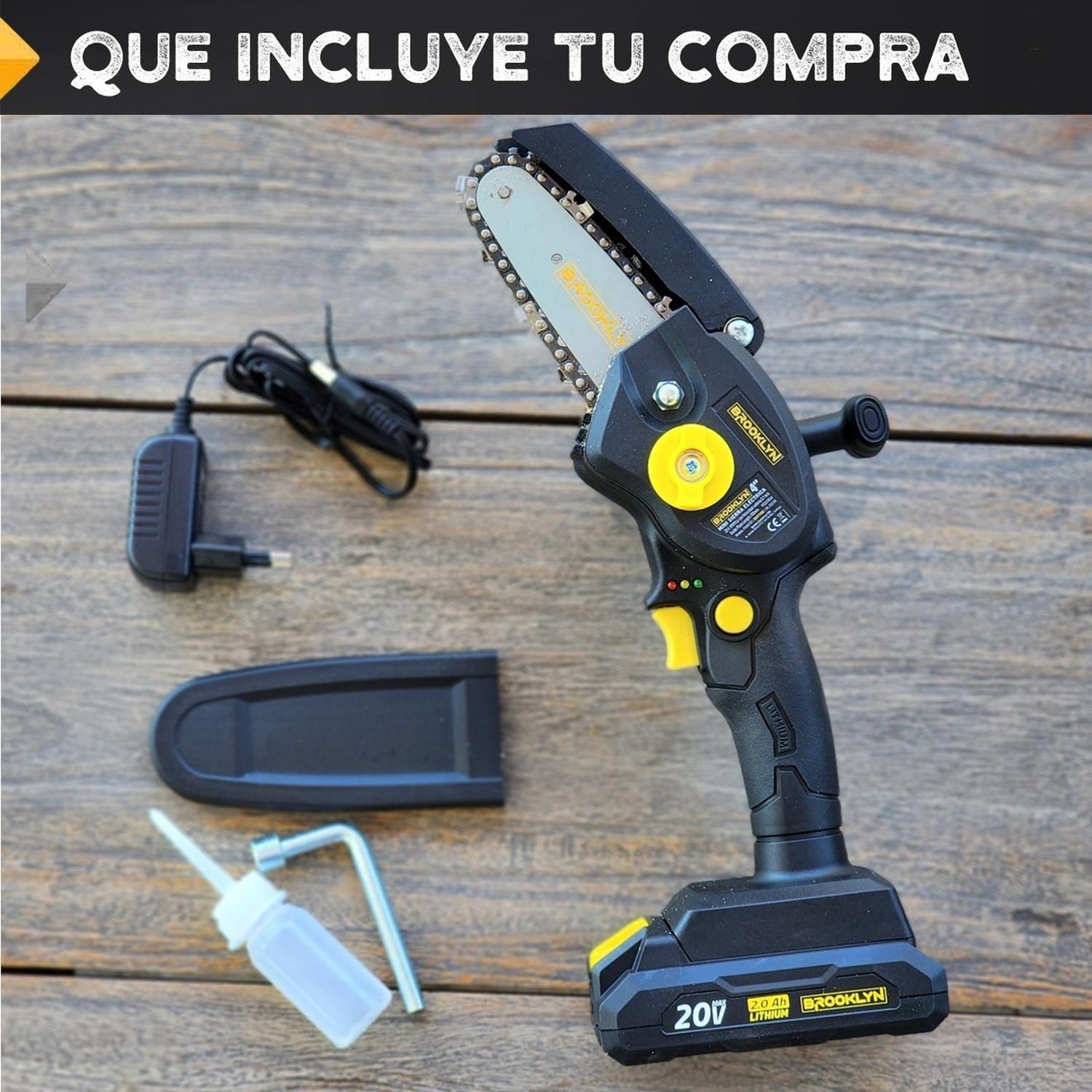 Motosierra Inalambrica 20v Podadora Brooklyn 4'' + Bateria-4