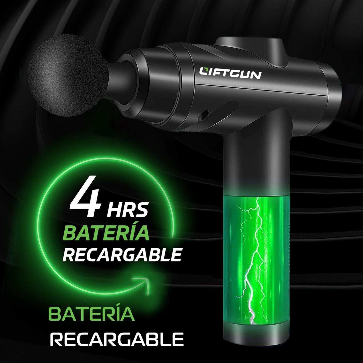 Masajeador Pistola Liftgun Pro 30 Niveles +LCD +8 Cabezales-4