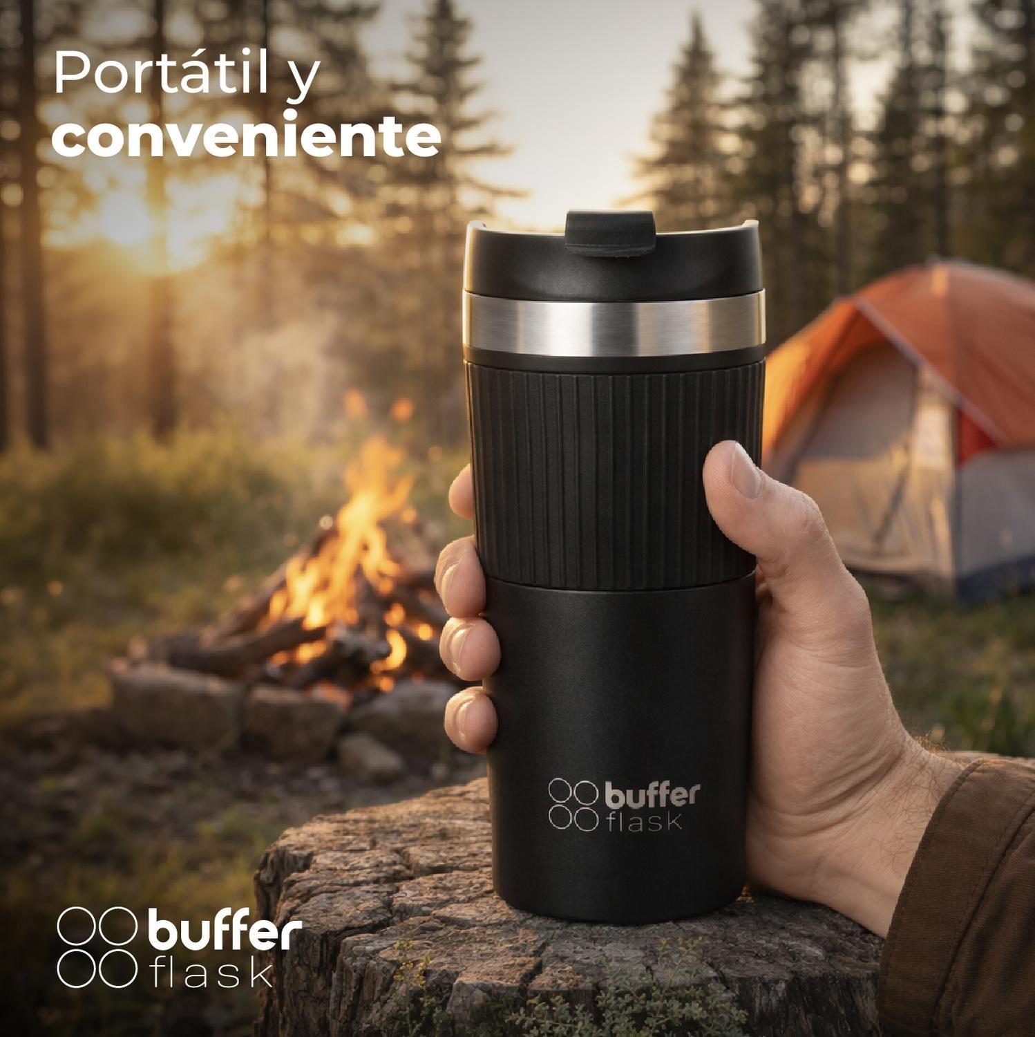 Termo Prensa Francesa Portatil Buffer 350ml Acero Inoxidable-3