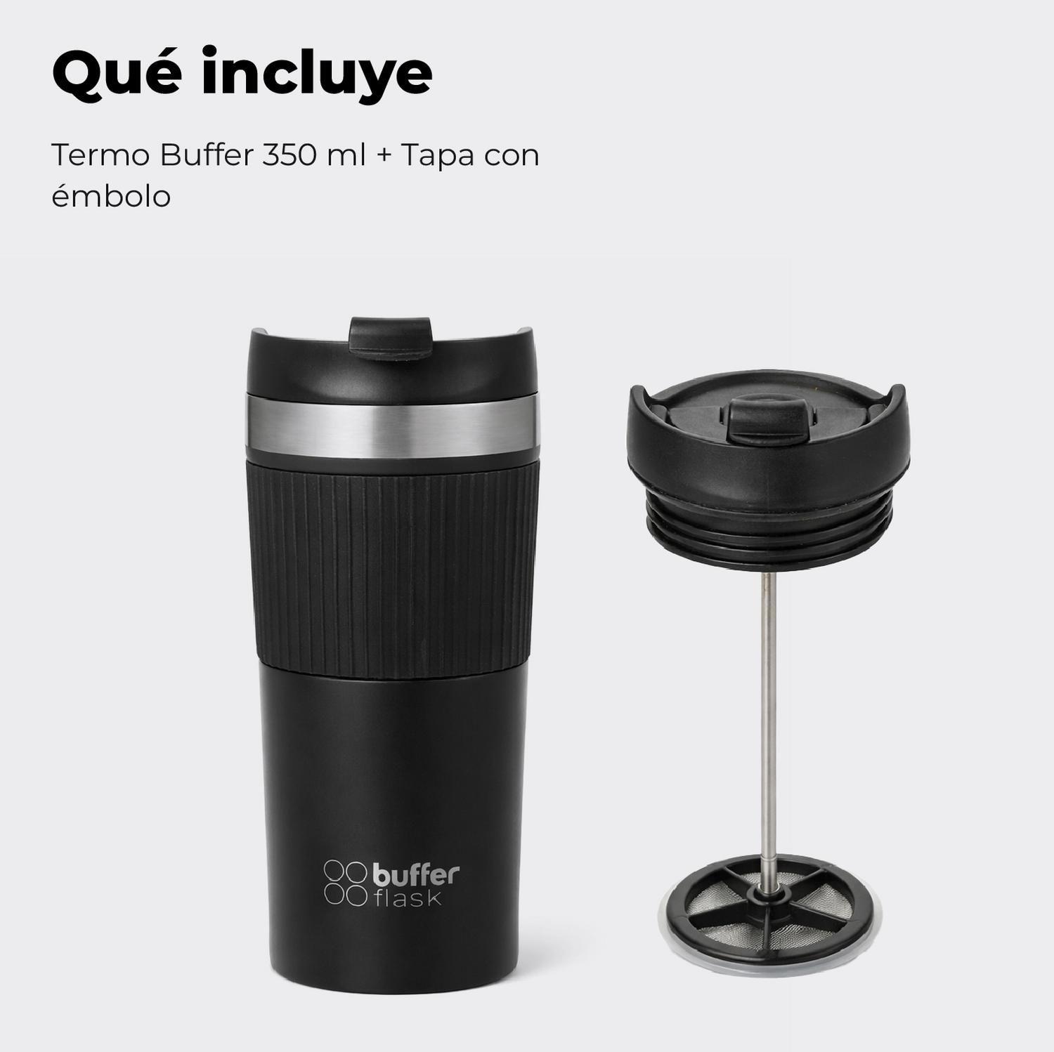 Termo Prensa Francesa Portatil Buffer 350ml Acero Inoxidable-7