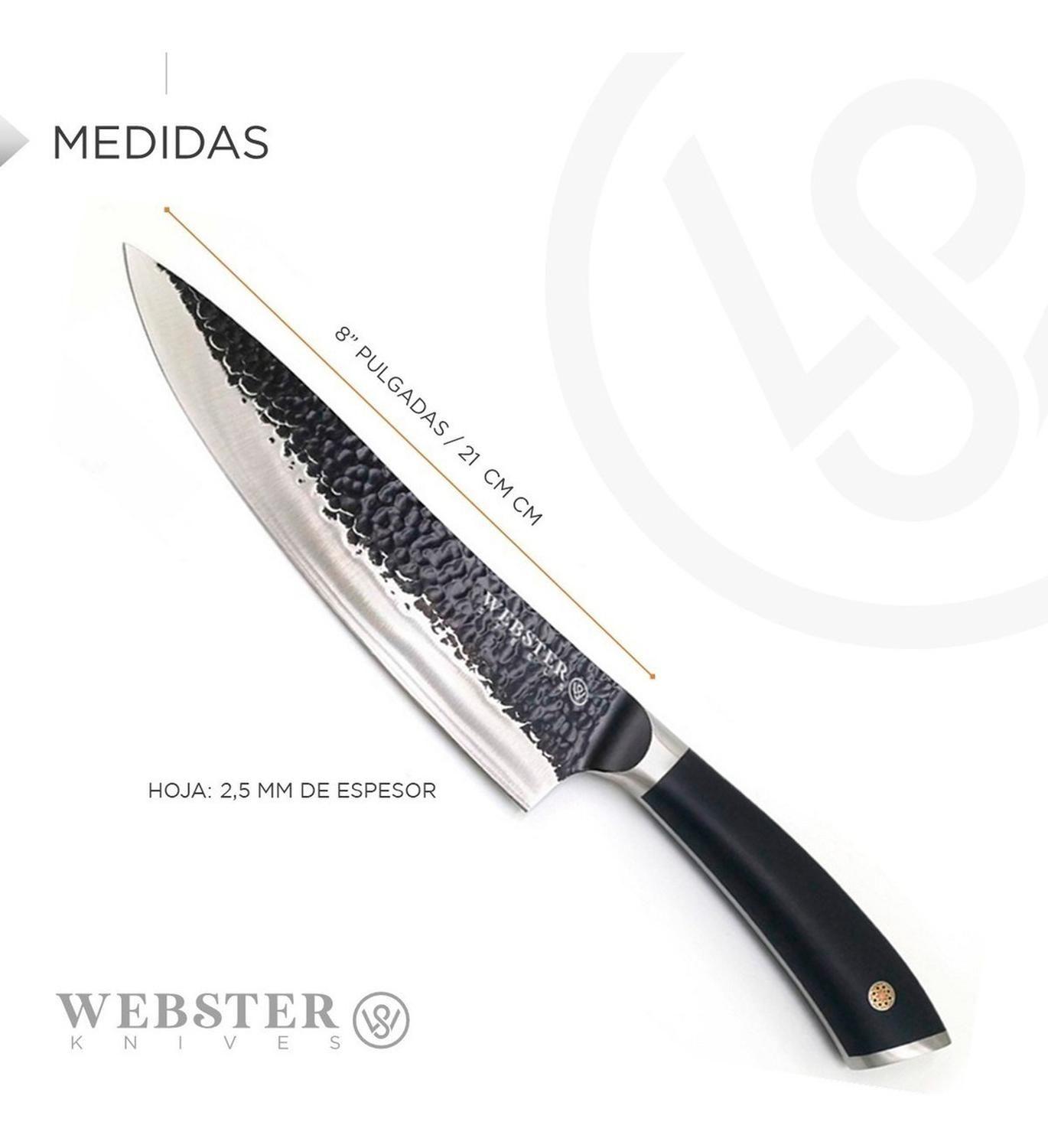 Cuchillo Acero Premium Parrillero Cocina Chef Asado Antiadherente Negro-2